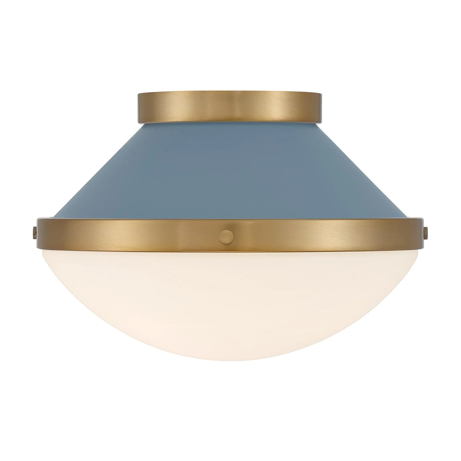 Crystorama Xander 12.25'' Vibrant Gold + Blue Flush Mount - Image 3