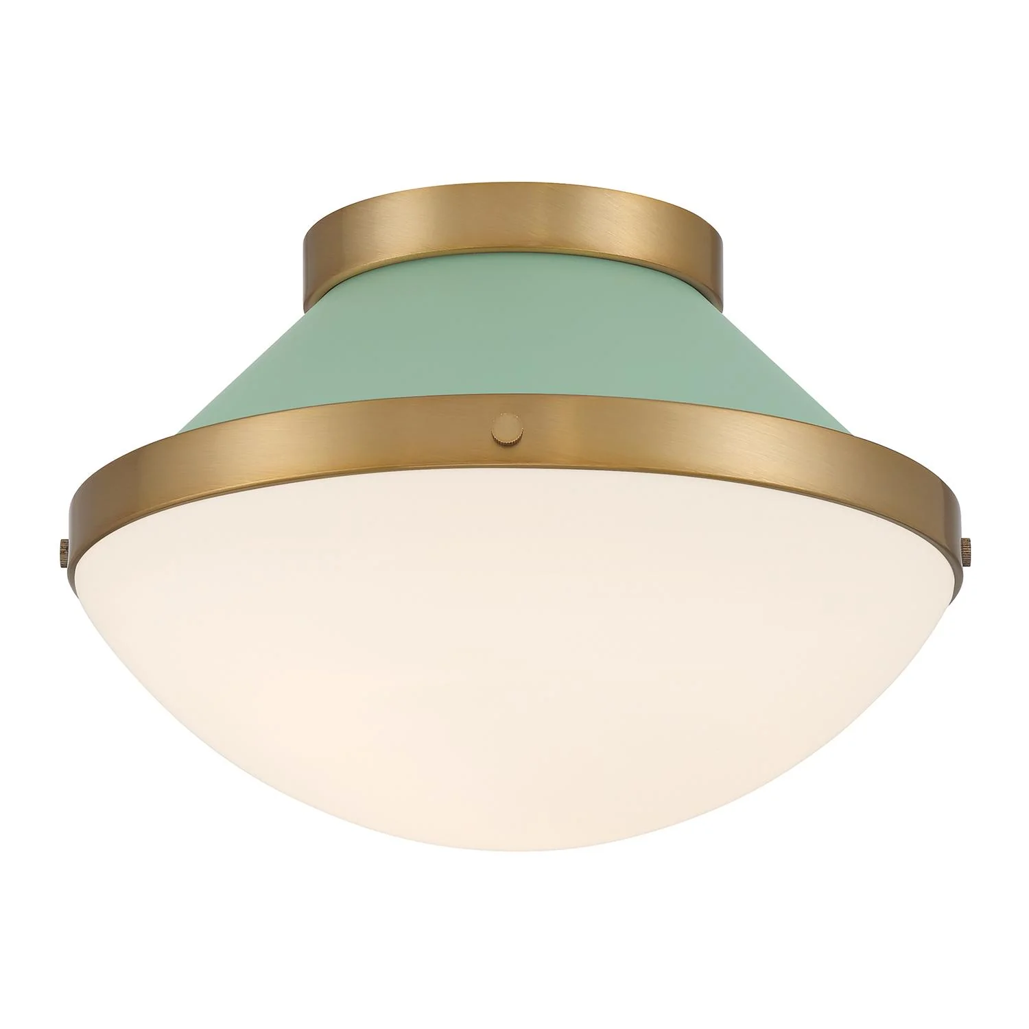 Crystorama Xander 12.25'' Vibrant Gold + Green Flush Mount