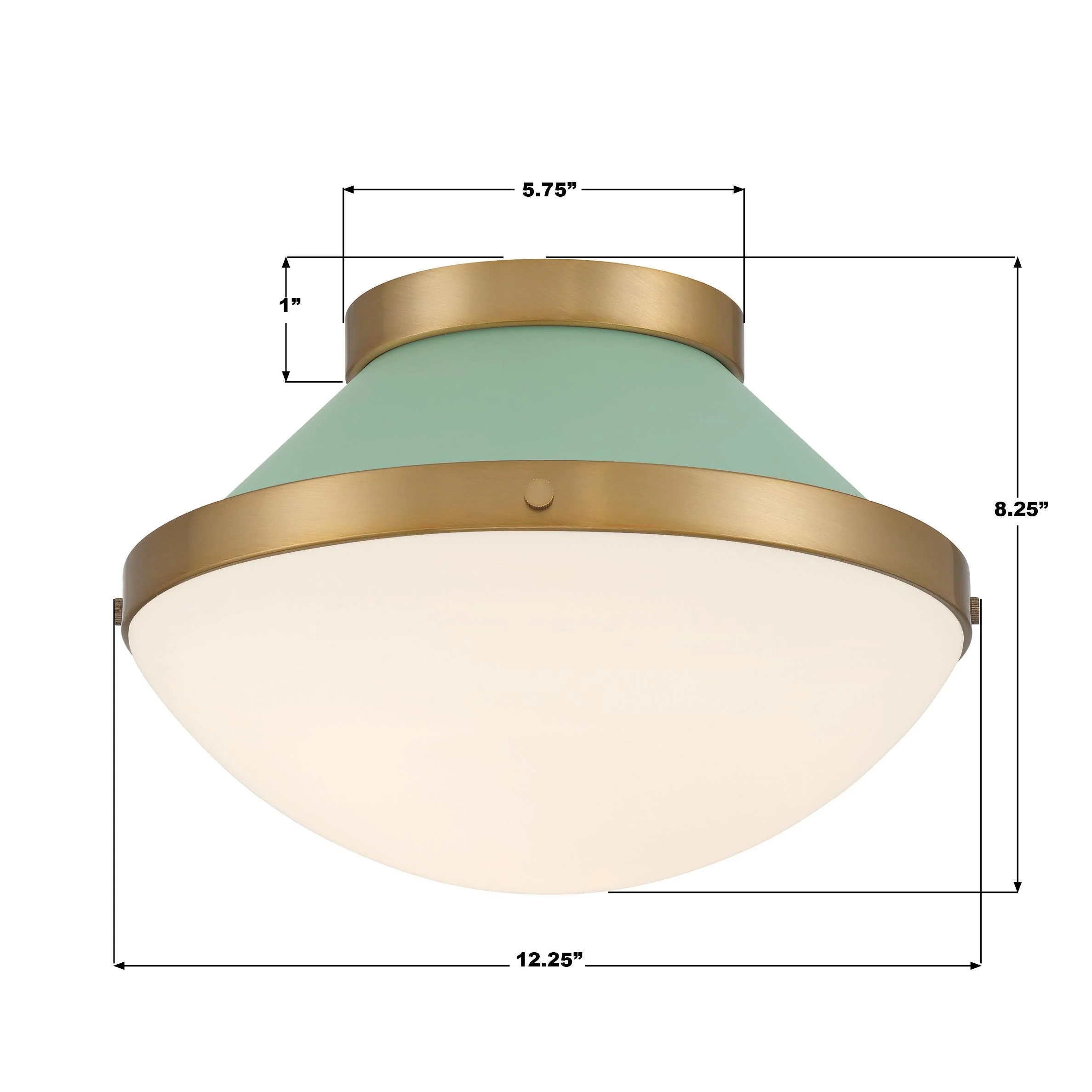 Crystorama Xander 12.25'' Vibrant Gold + Green Flush Mount - Image 2