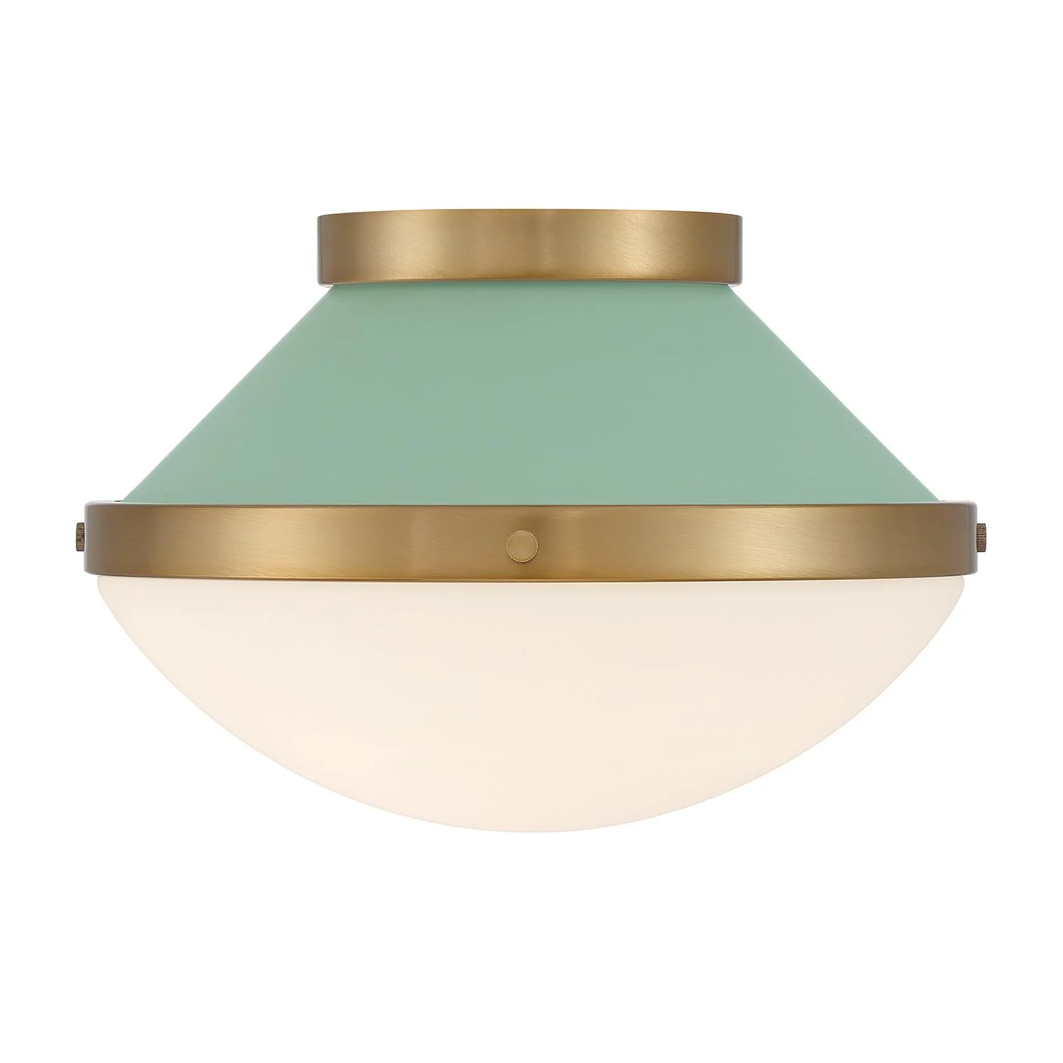 Crystorama Xander 12.25'' Vibrant Gold + Green Flush Mount - Image 4
