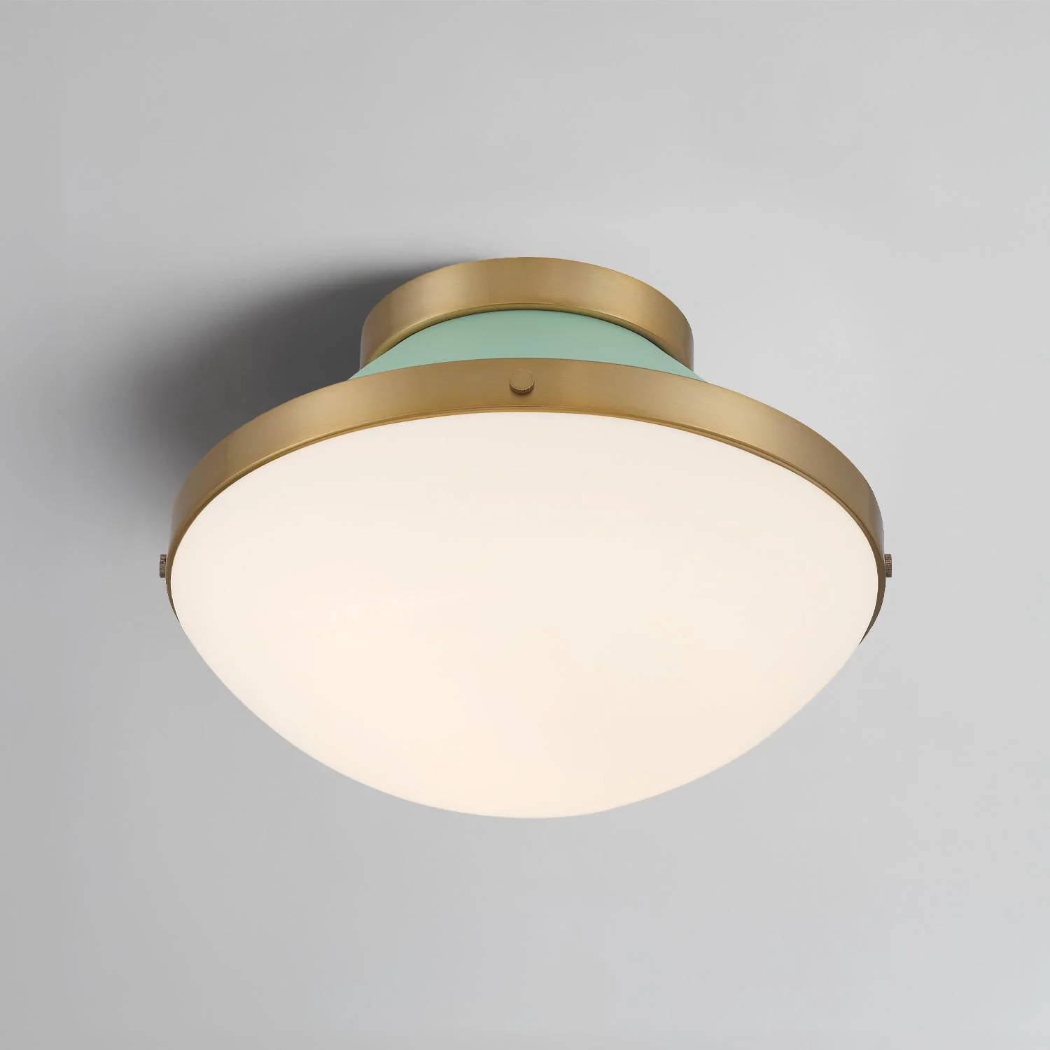 Crystorama Xander 12.25'' Vibrant Gold + Green Flush Mount - Image 7