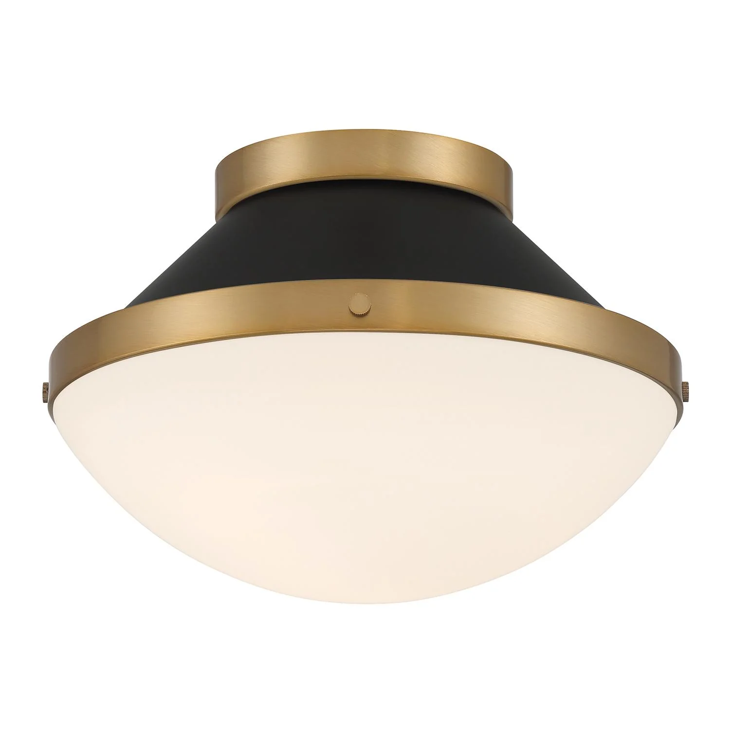Crystorama Xander 12.25'' Vibrant Gold + Matte Black Flush Mount