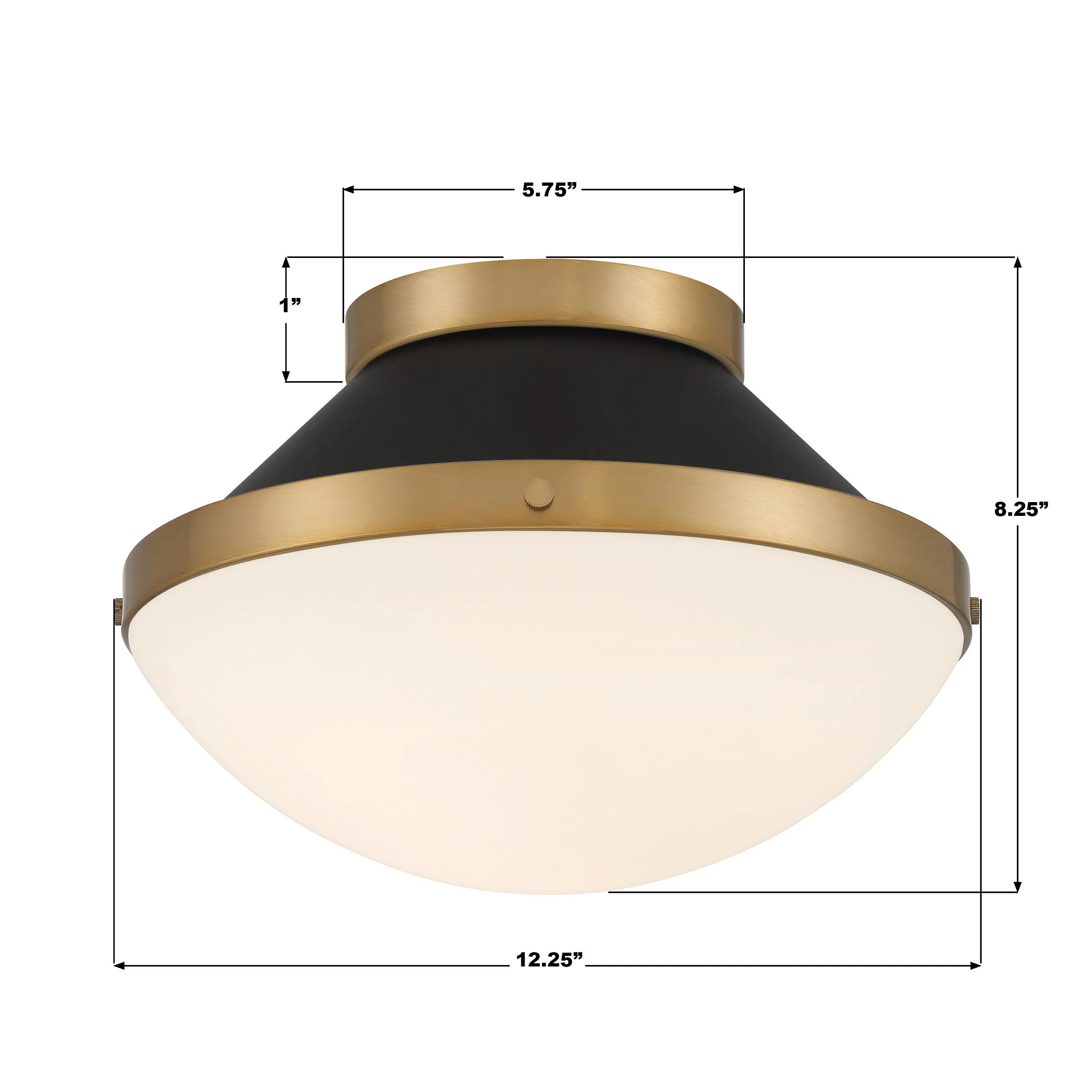 Crystorama Xander 12.25'' Vibrant Gold + Matte Black Flush Mount - Image 3