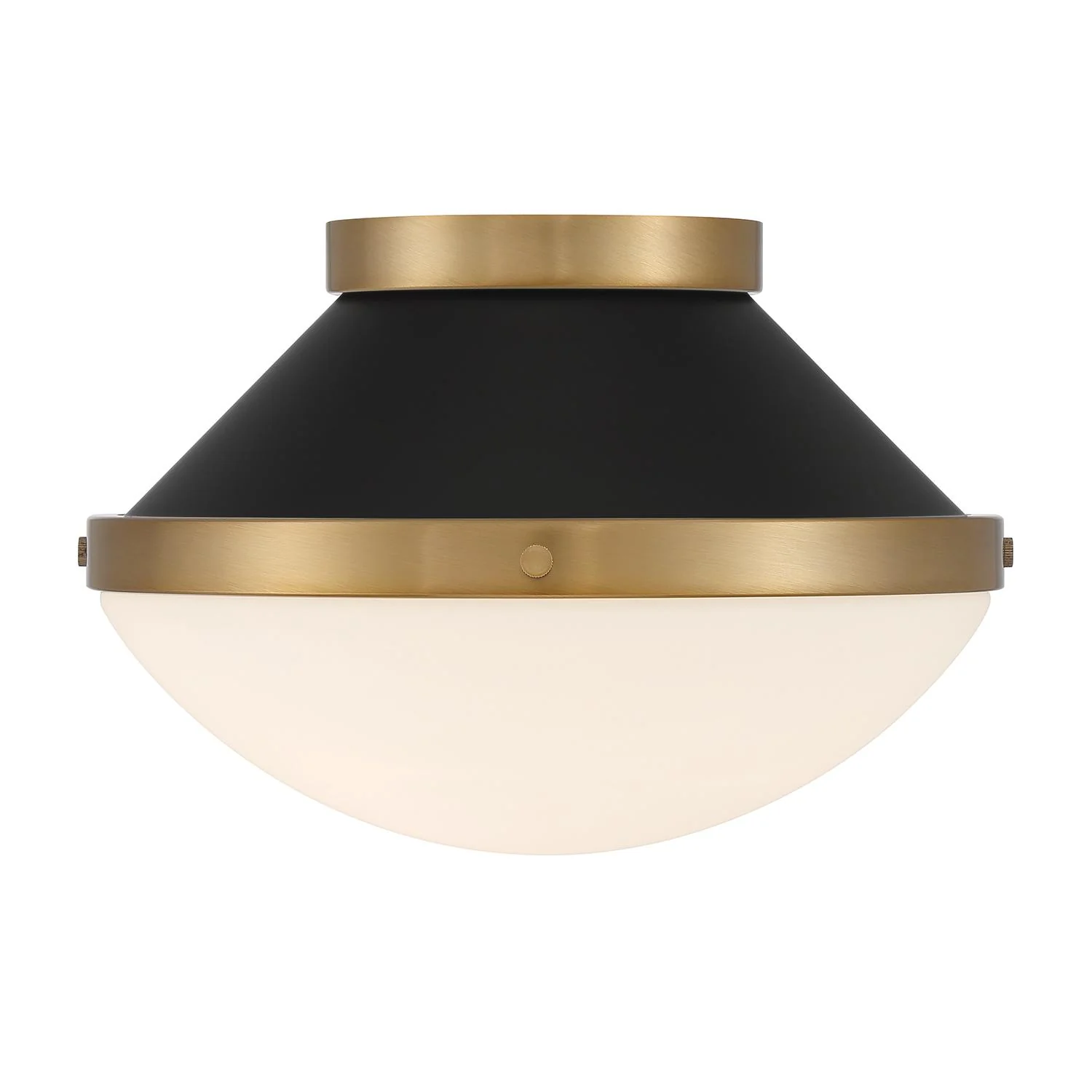 Crystorama Xander 12.25'' Vibrant Gold + Matte Black Flush Mount - Image 5