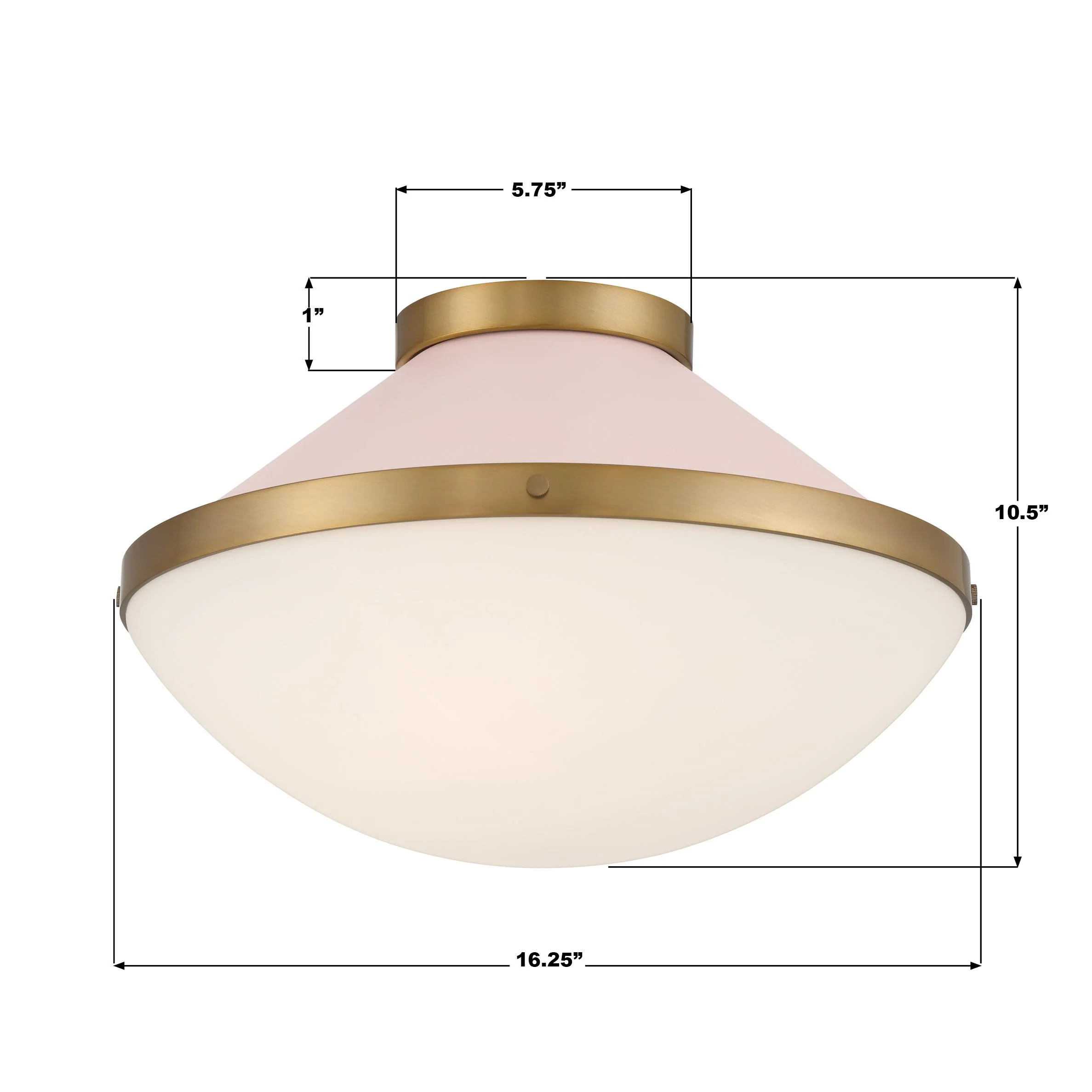 Crystorama Xander 16.25'' Vibrant Gold + Blush Flush Mount - Image 7