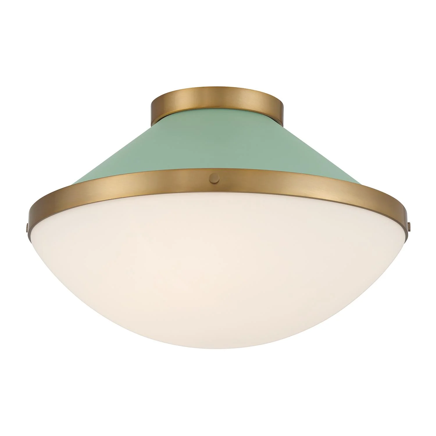 Crystorama Xander 16.25'' Vibrant Gold + Green Flush Mount