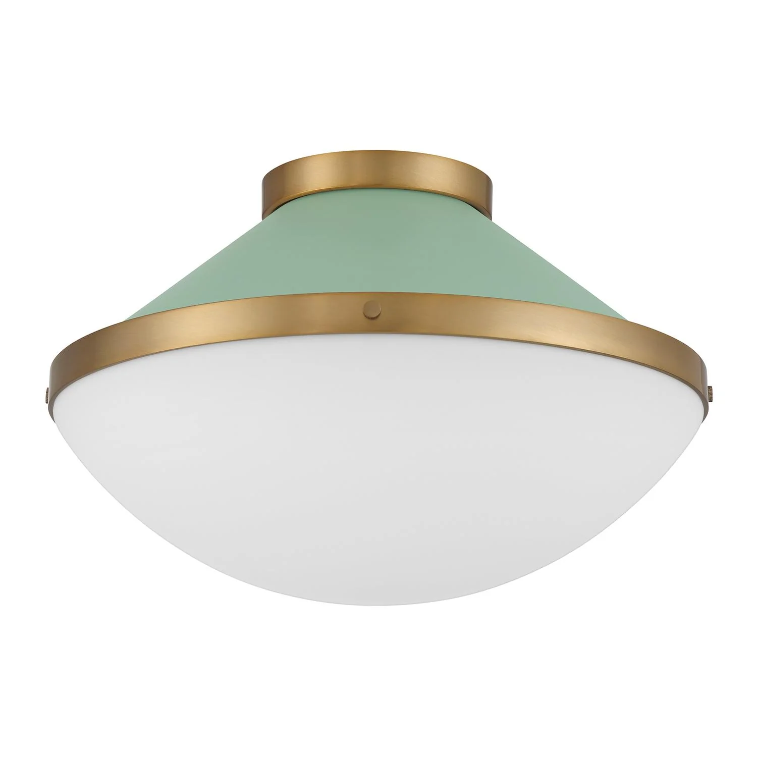Crystorama Xander 16.25'' Vibrant Gold + Green Flush Mount - Image 2
