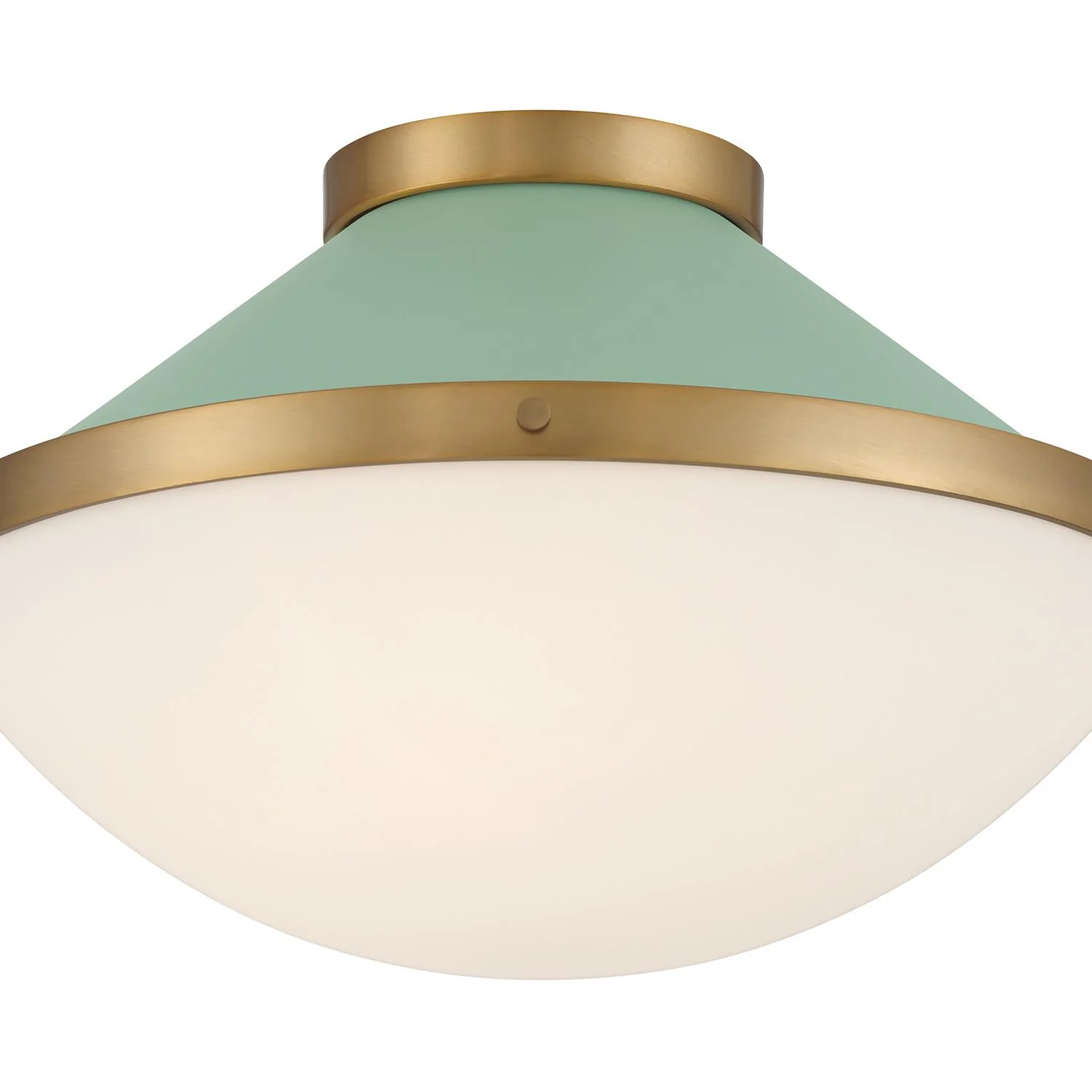Crystorama Xander 16.25'' Vibrant Gold + Green Flush Mount - Image 6