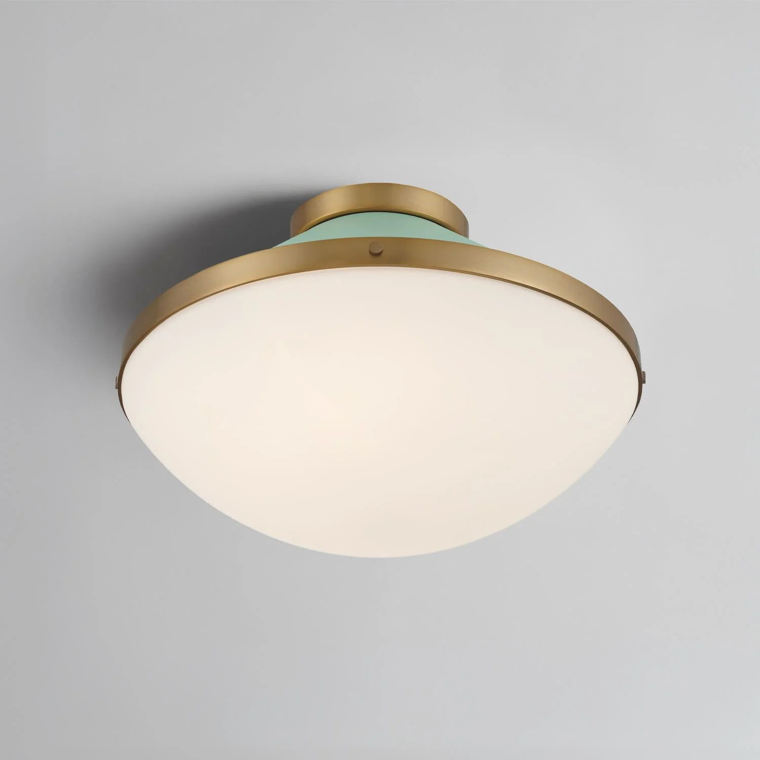Crystorama Xander 16.25'' Vibrant Gold + Green Flush Mount - Image 7