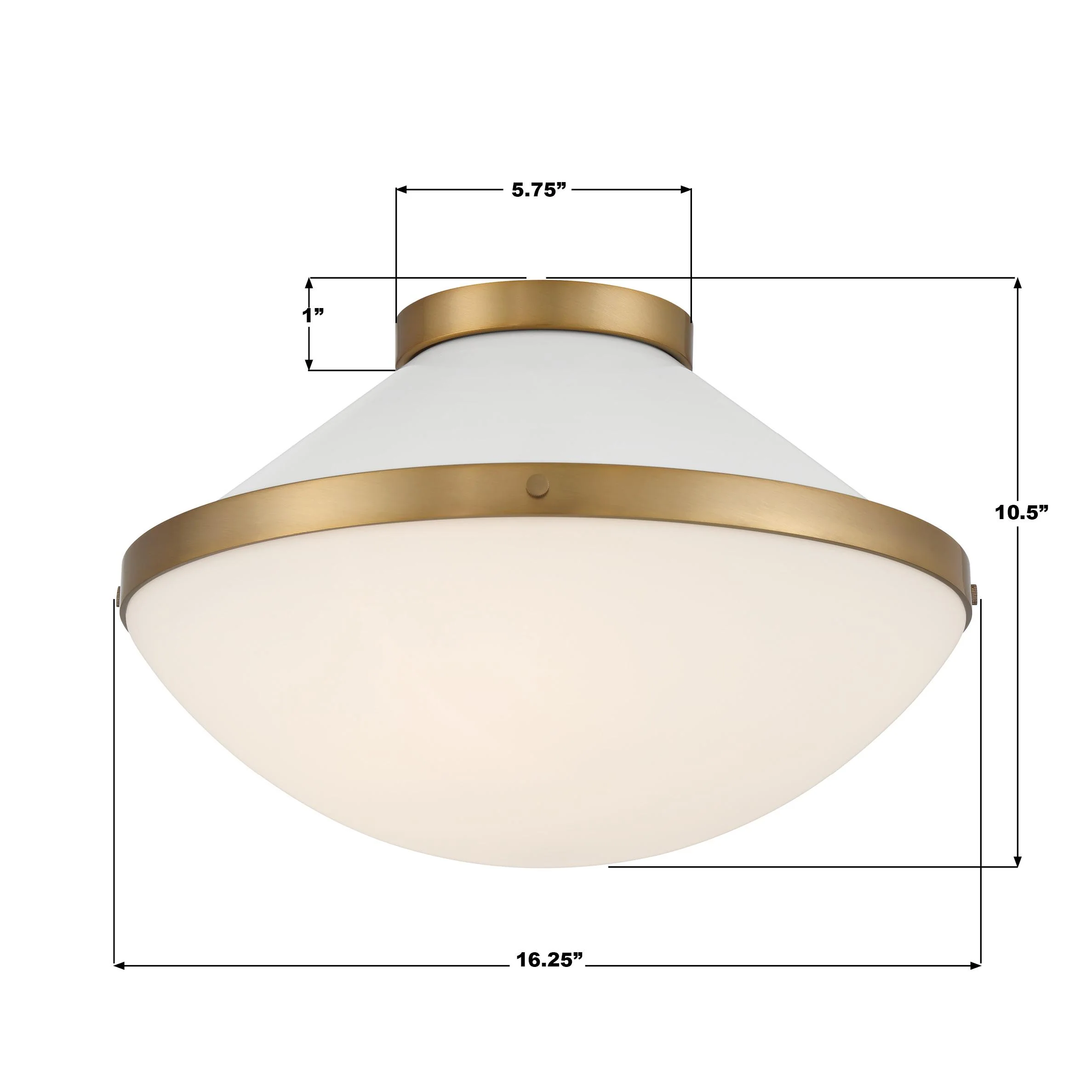 Crystorama Xander 16.25'' Vibrant Gold + White Flush Mount - Image 3