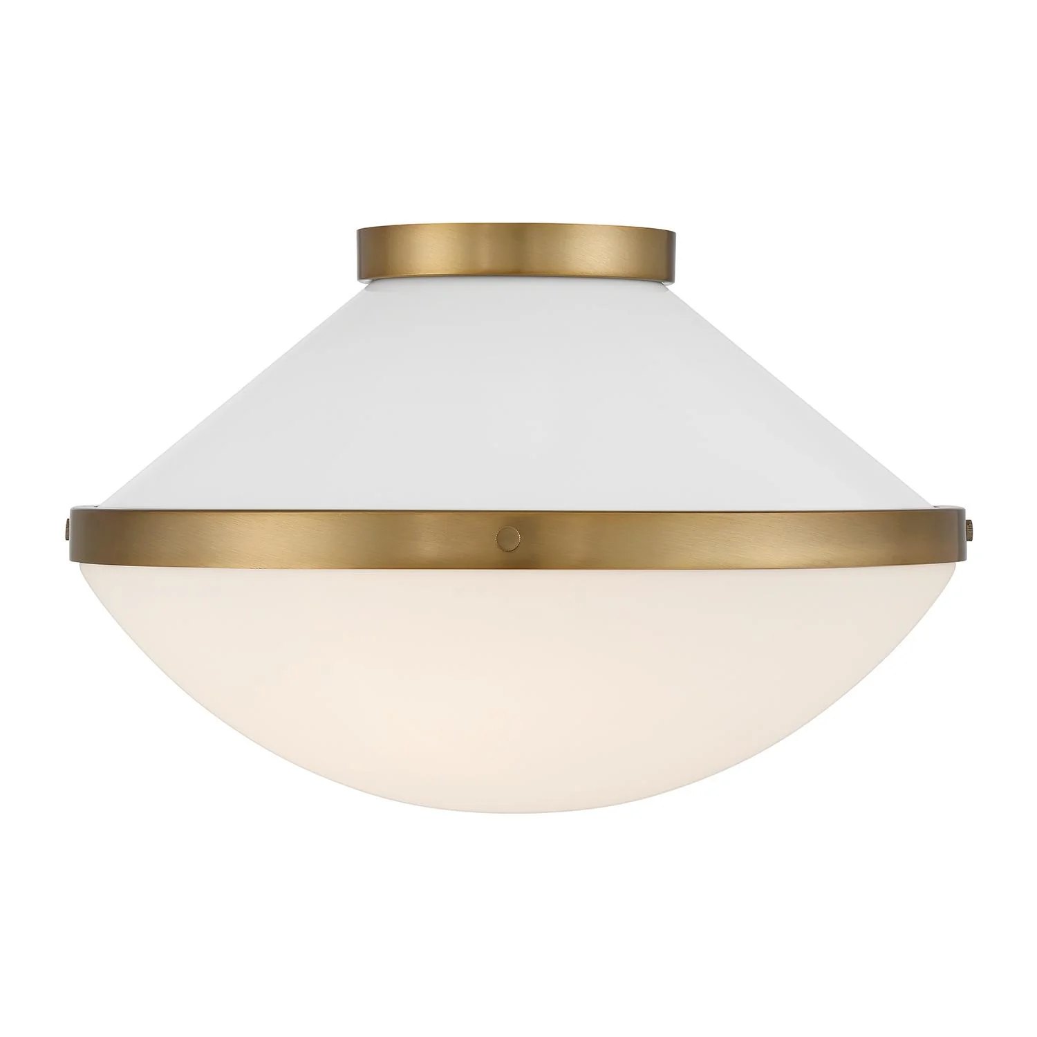 Crystorama Xander 16.25'' Vibrant Gold + White Flush Mount - Image 4