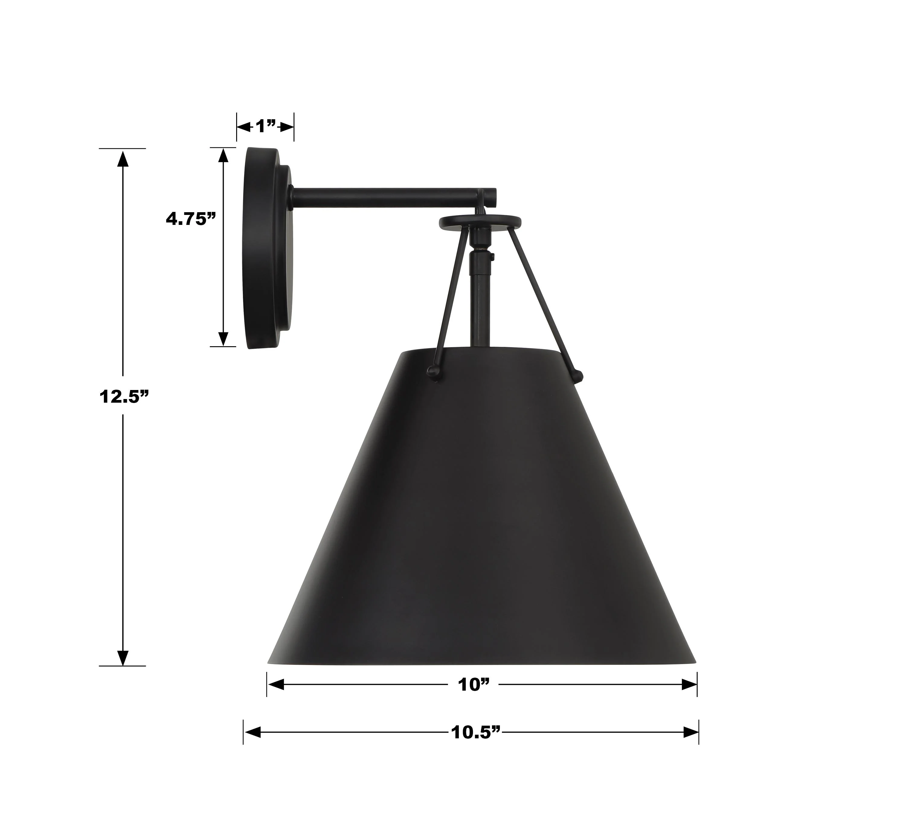 Crystorama Xavier 10'' Matte Black Sconce - Image 4