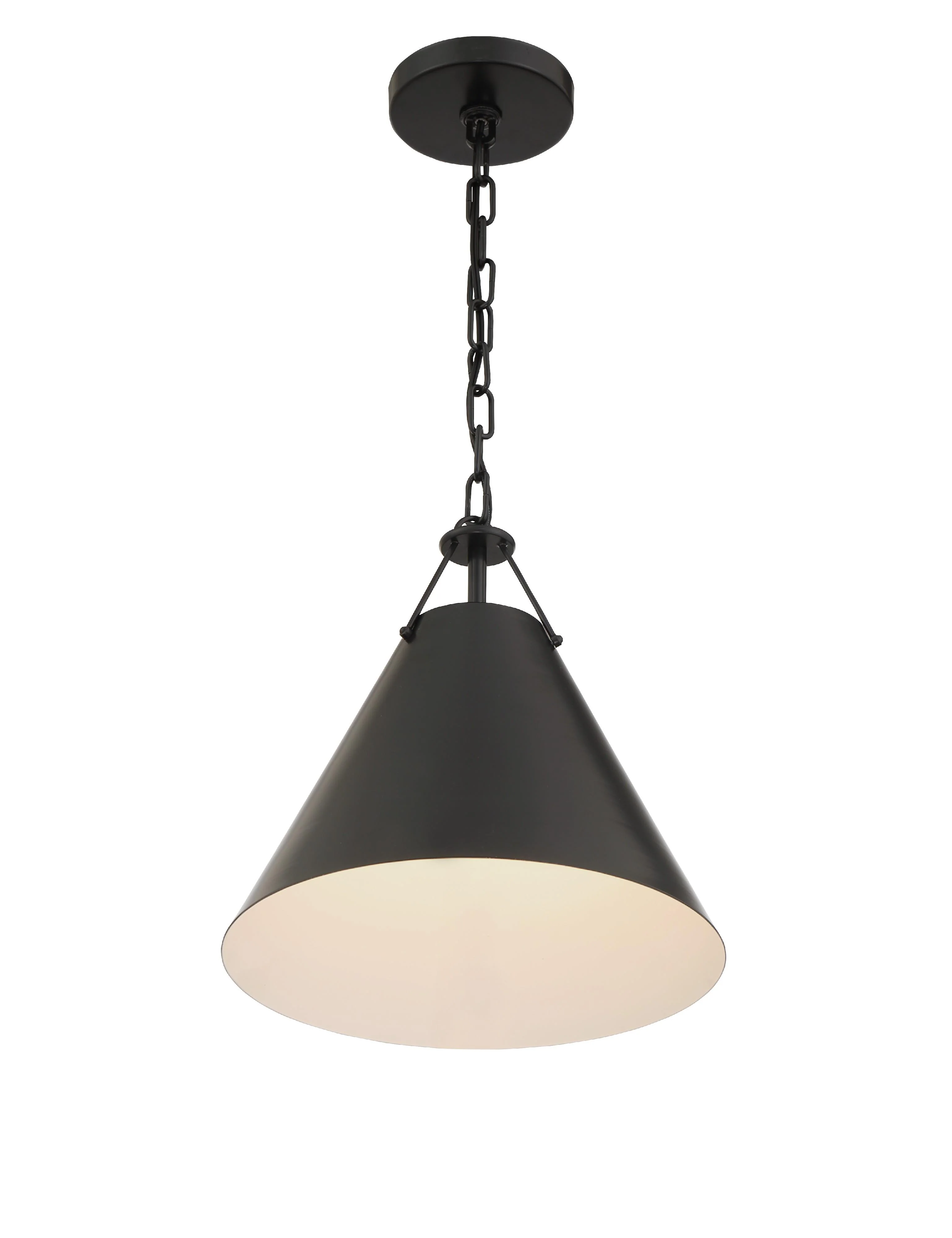 Crystorama Xavier 12'' Matte Black Pendant - Image 3