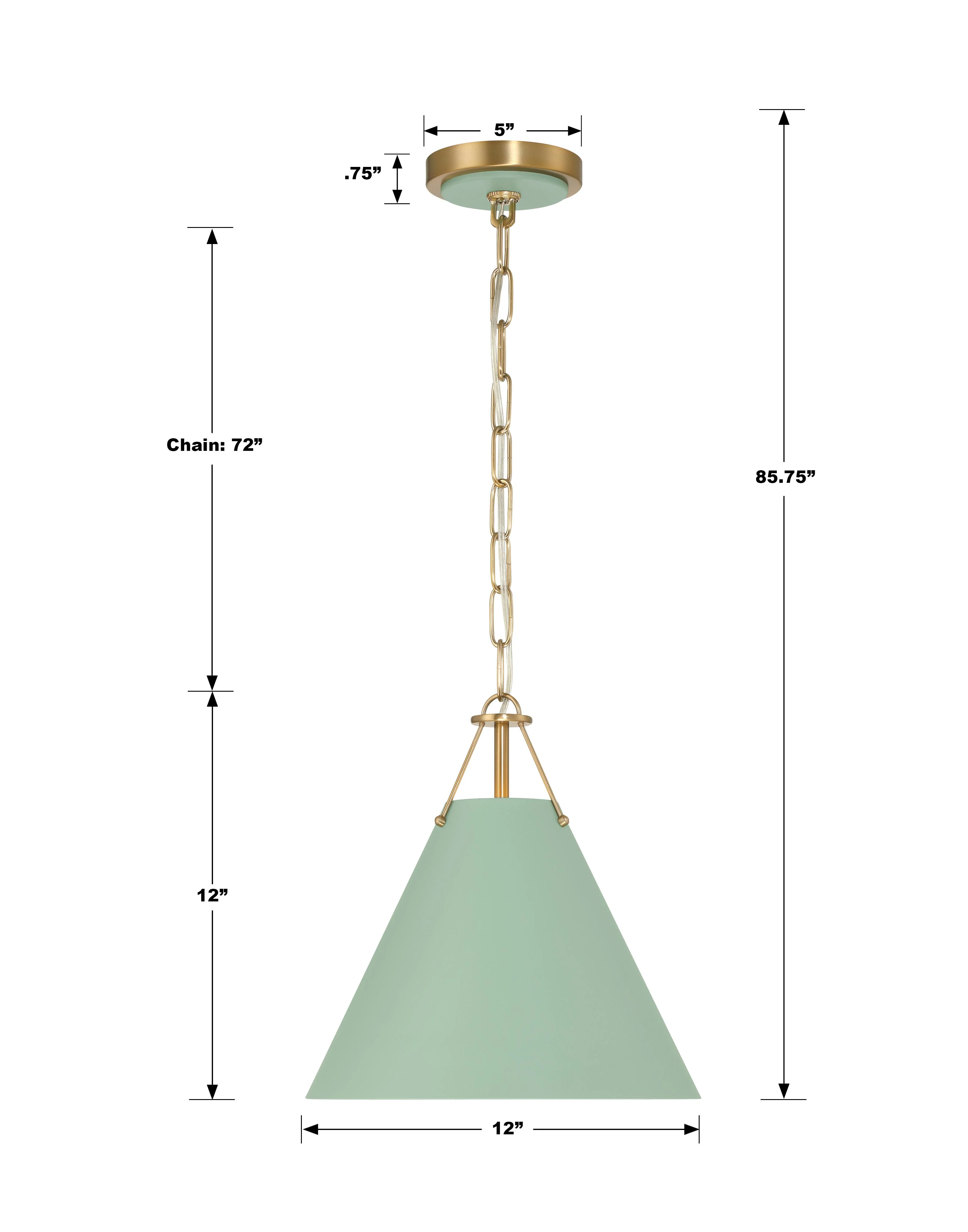Crystorama Xavier 12'' Vibrant Gold + Green Pendant - Image 5