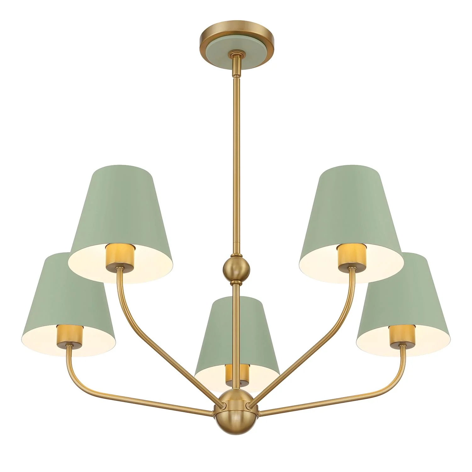 Crystorama Xavier 28'' Vibrant Gold + Green Chandelier - Image 4