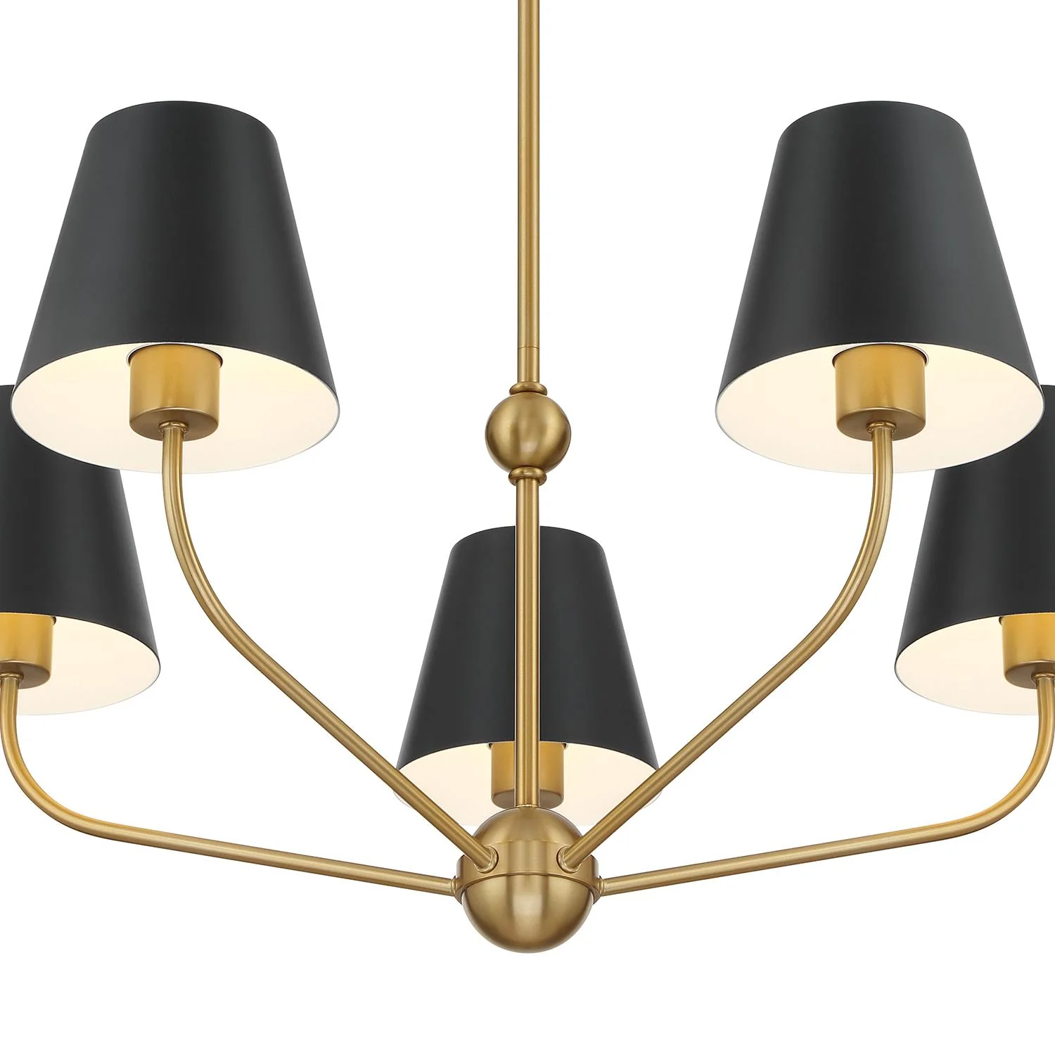 Crystorama Xavier 28'' Vibrant Gold + Matte Black Chandelier - Image 4