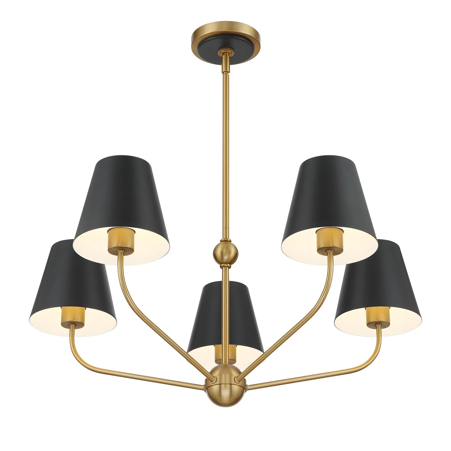 Crystorama Xavier 28'' Vibrant Gold + Matte Black Chandelier - Image 7