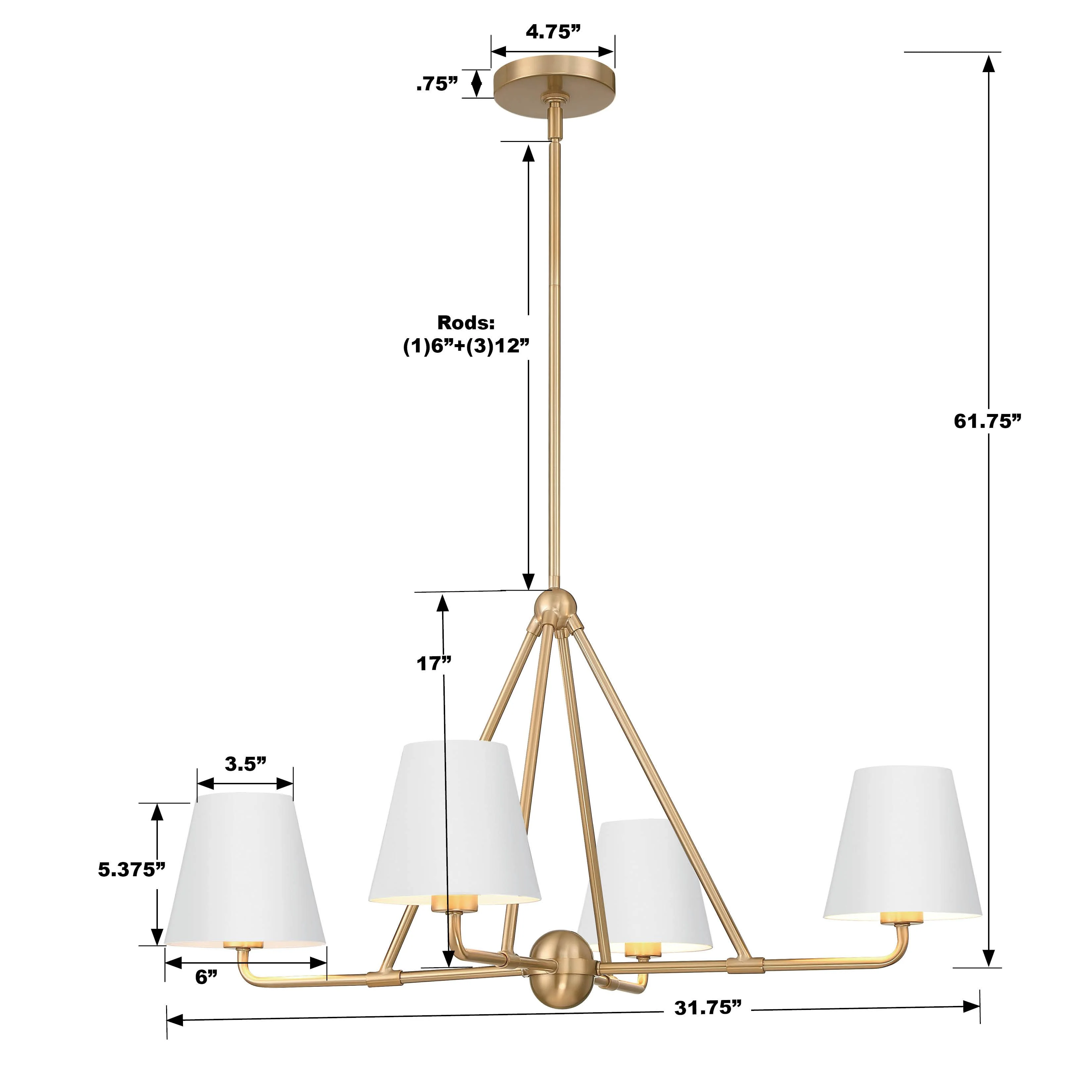 Crystorama Xavier 31.75'' Vibrant Gold + White Chandelier - Image 5