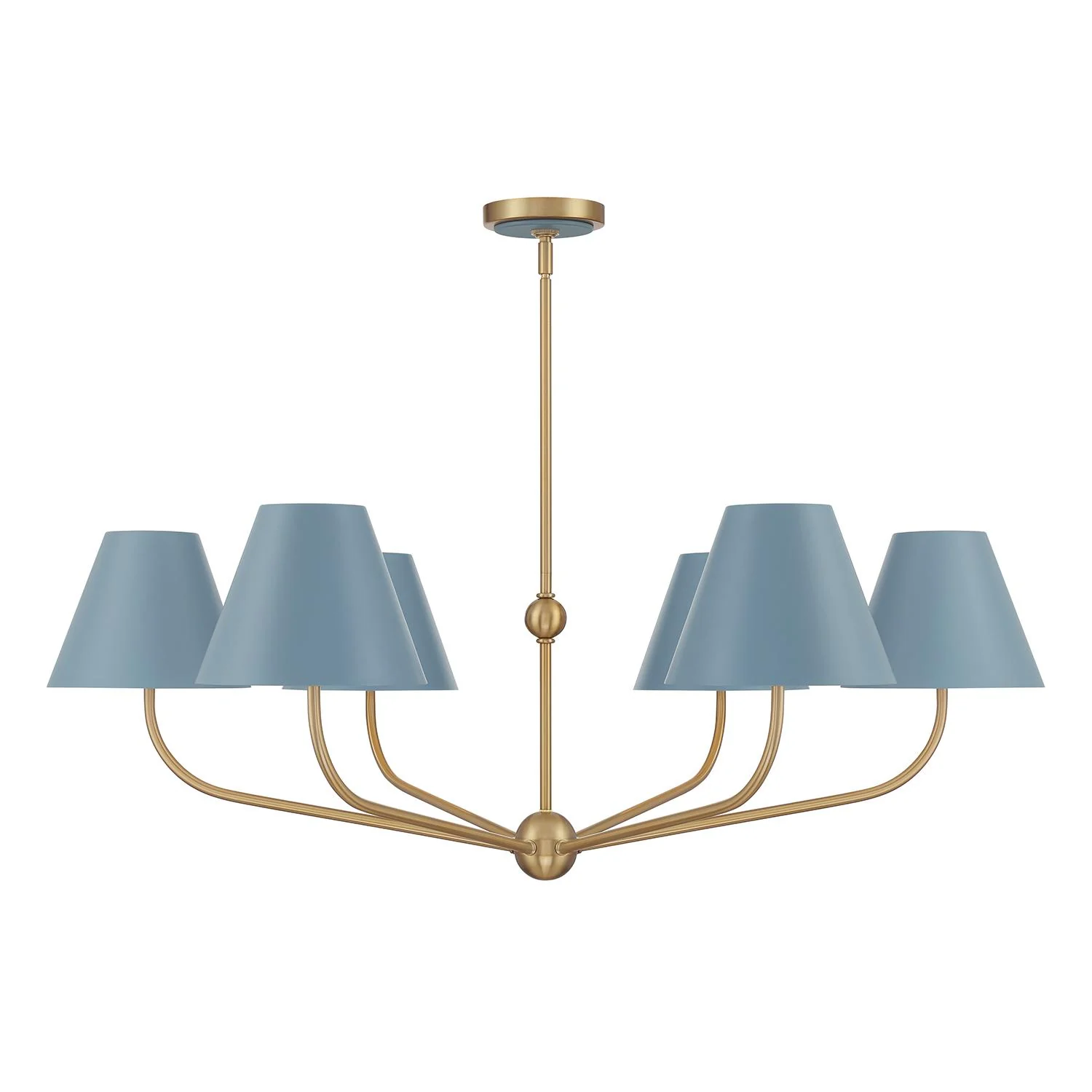 Crystorama Xavier 40'' Vibrant Gold + Blue Chandelier - Image 4