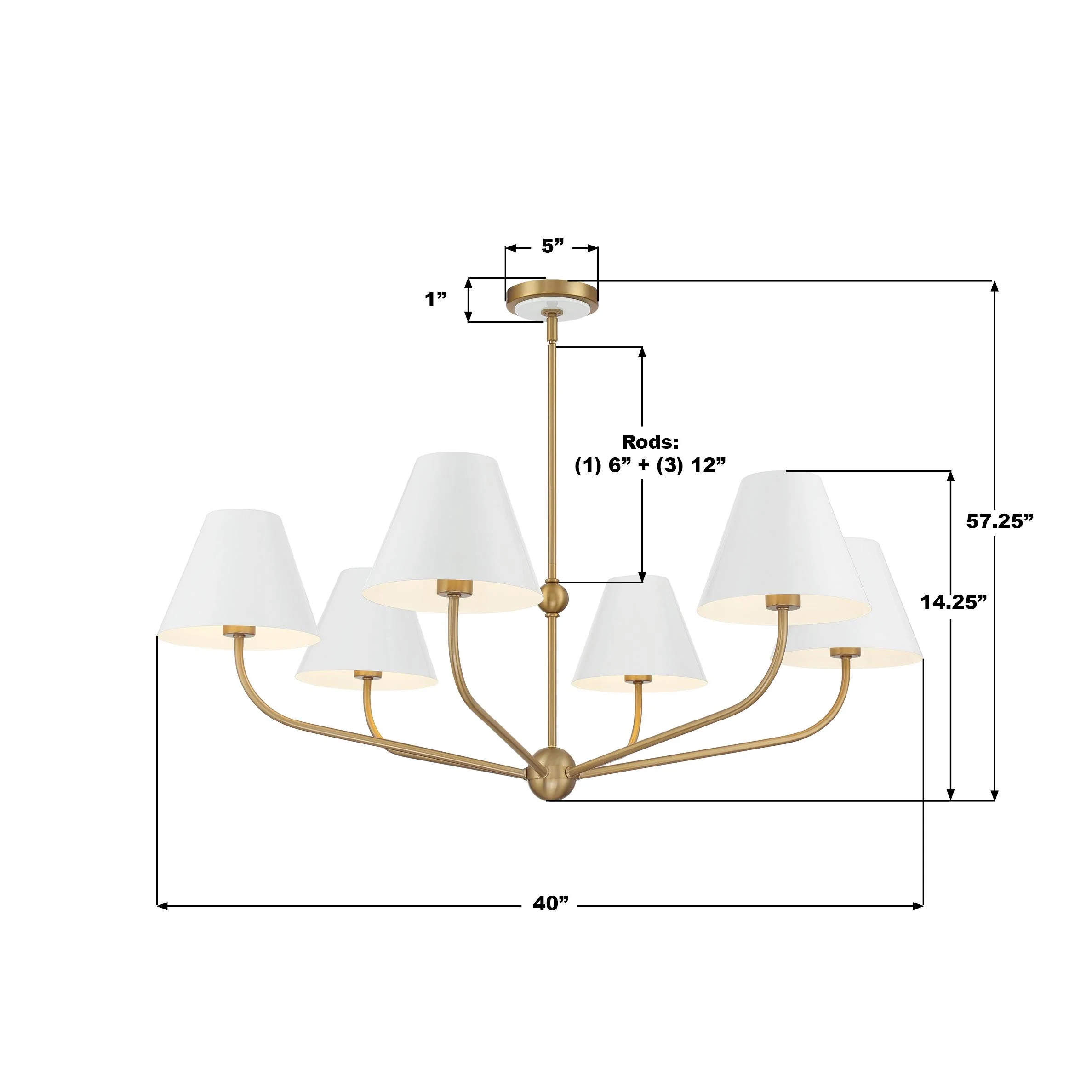 Crystorama Xavier 40'' Vibrant Gold + White Chandelier - Image 5
