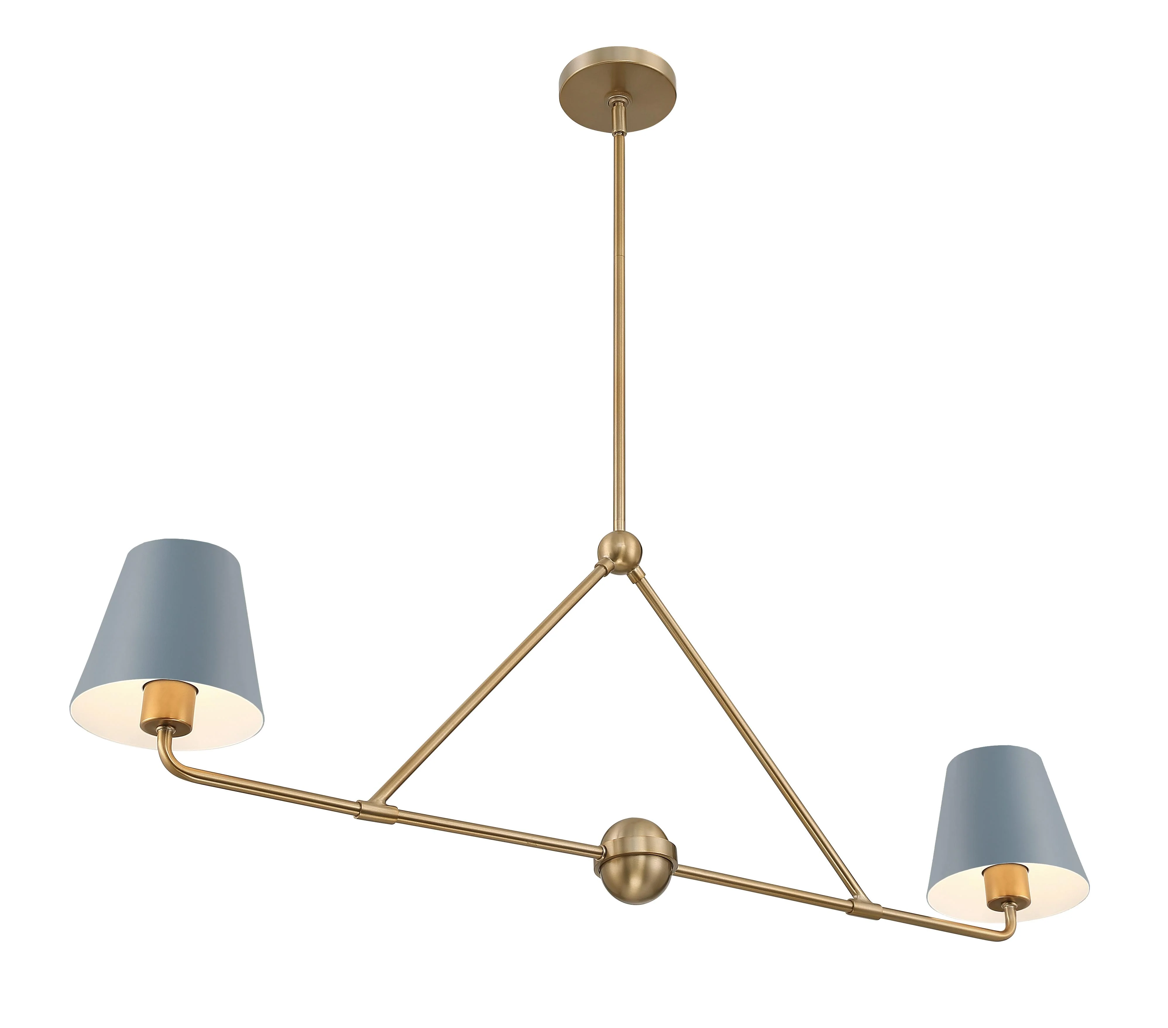 Crystorama Xavier 42'' Vibrant Gold + Blue Linear Chandelier - Image 3