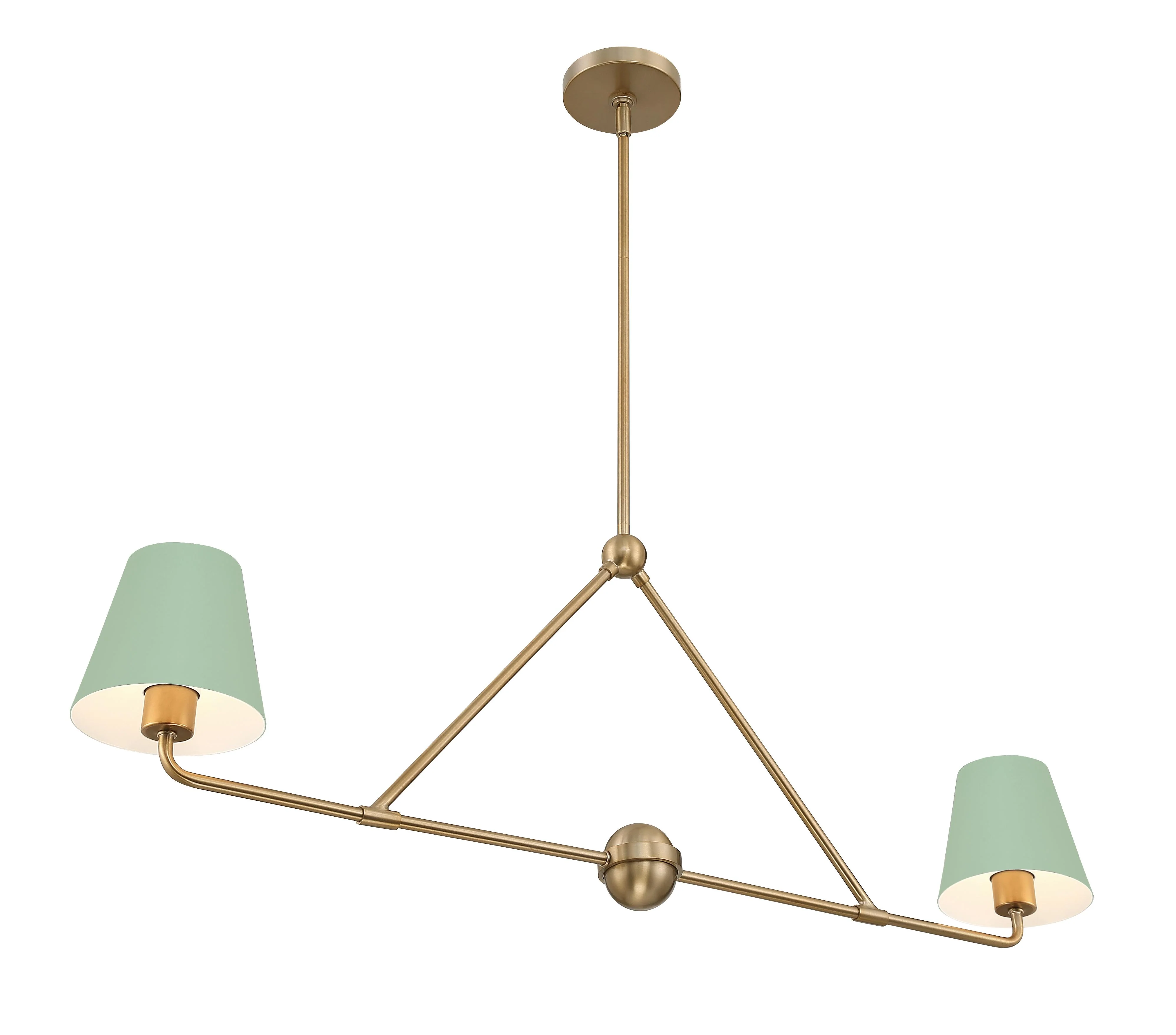 Crystorama Xavier 42'' Vibrant Gold + Green Linear Chandelier - Image 5