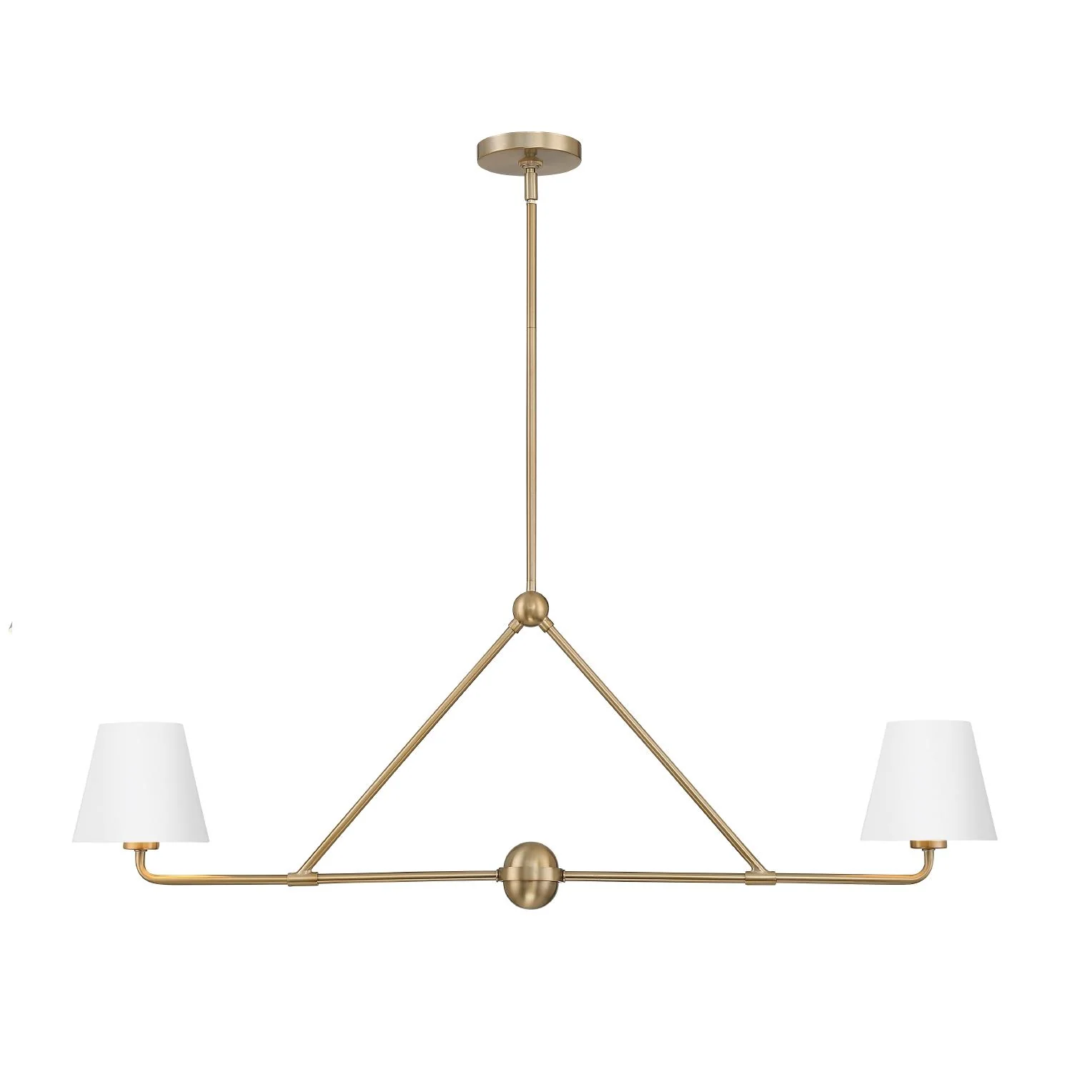 Crystorama Xavier 42'' Vibrant Gold + White Linear Chandelier