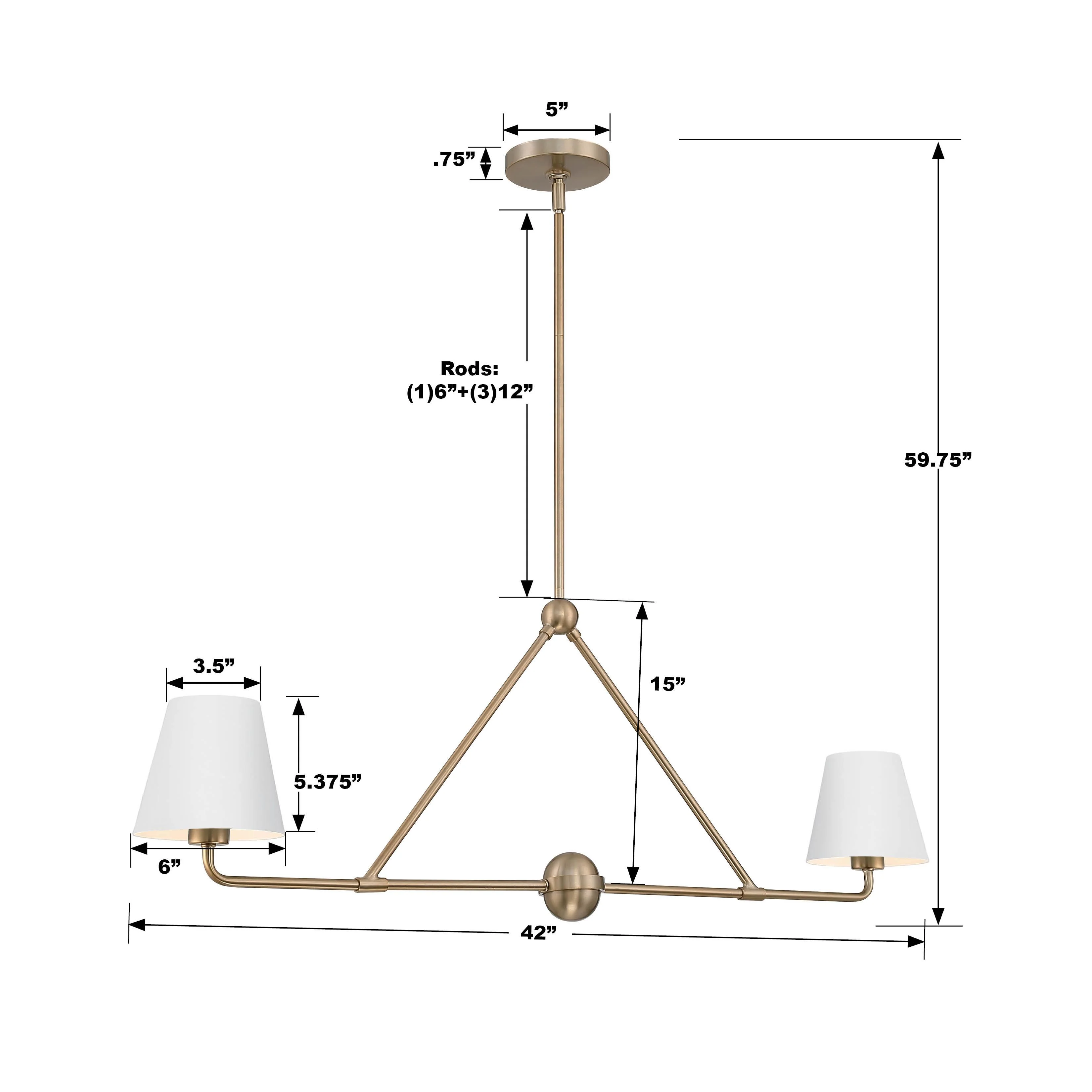 Crystorama Xavier 42'' Vibrant Gold + White Linear Chandelier - Image 6