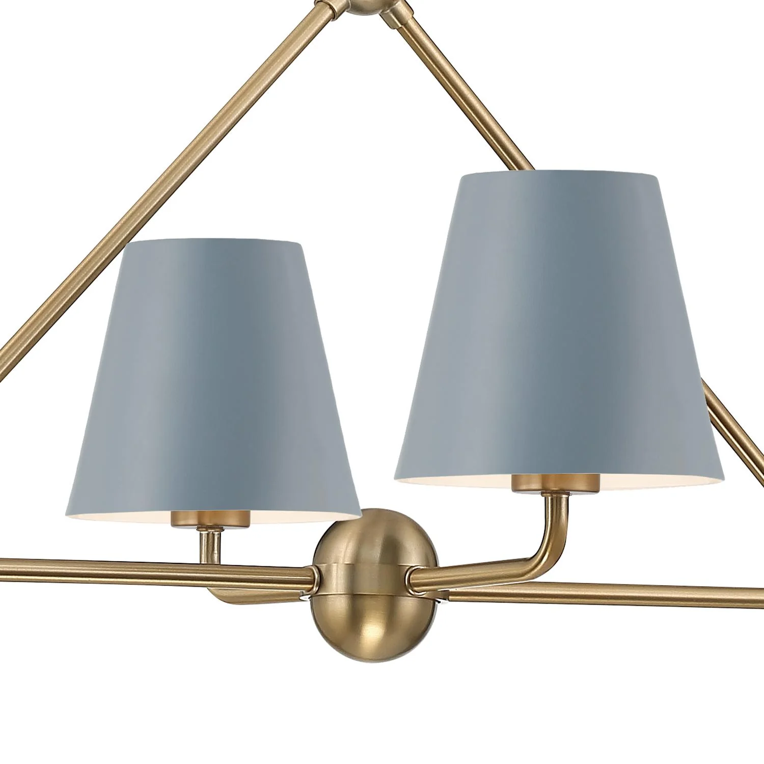 Crystorama Xavier 46'' Vibrant Gold + Blue Linear Chandelier - Image 5
