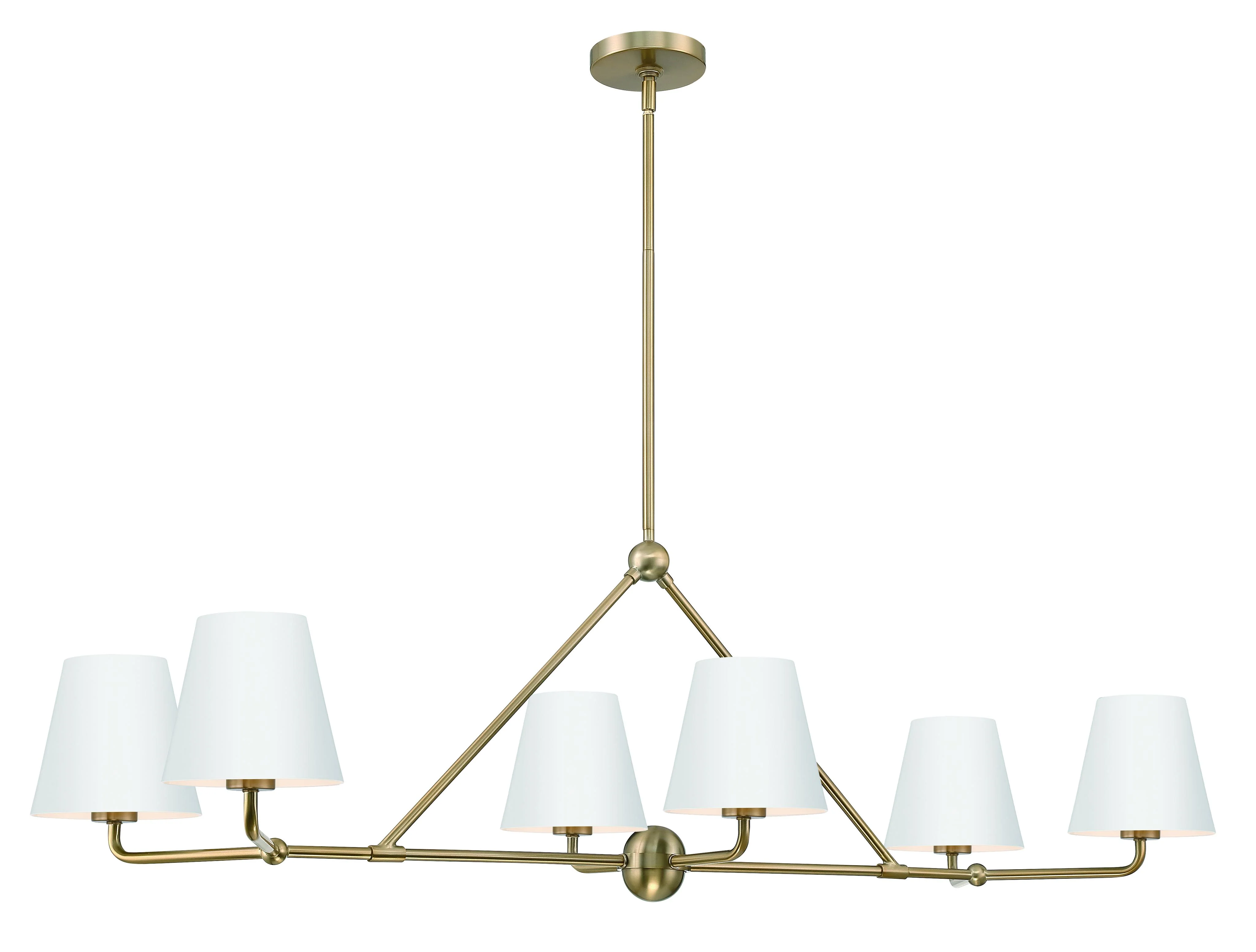 Crystorama Xavier 46'' Vibrant Gold + White Linear Chandelier - Image 2