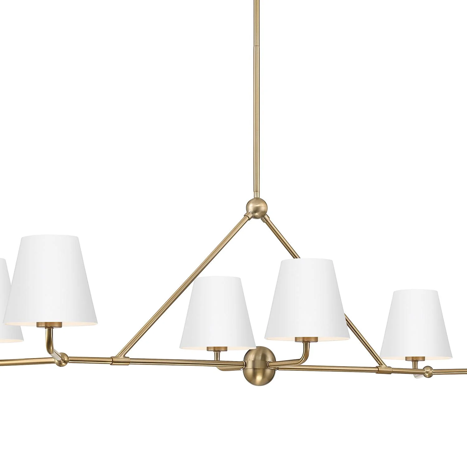Crystorama Xavier 46'' Vibrant Gold + White Linear Chandelier - Image 3