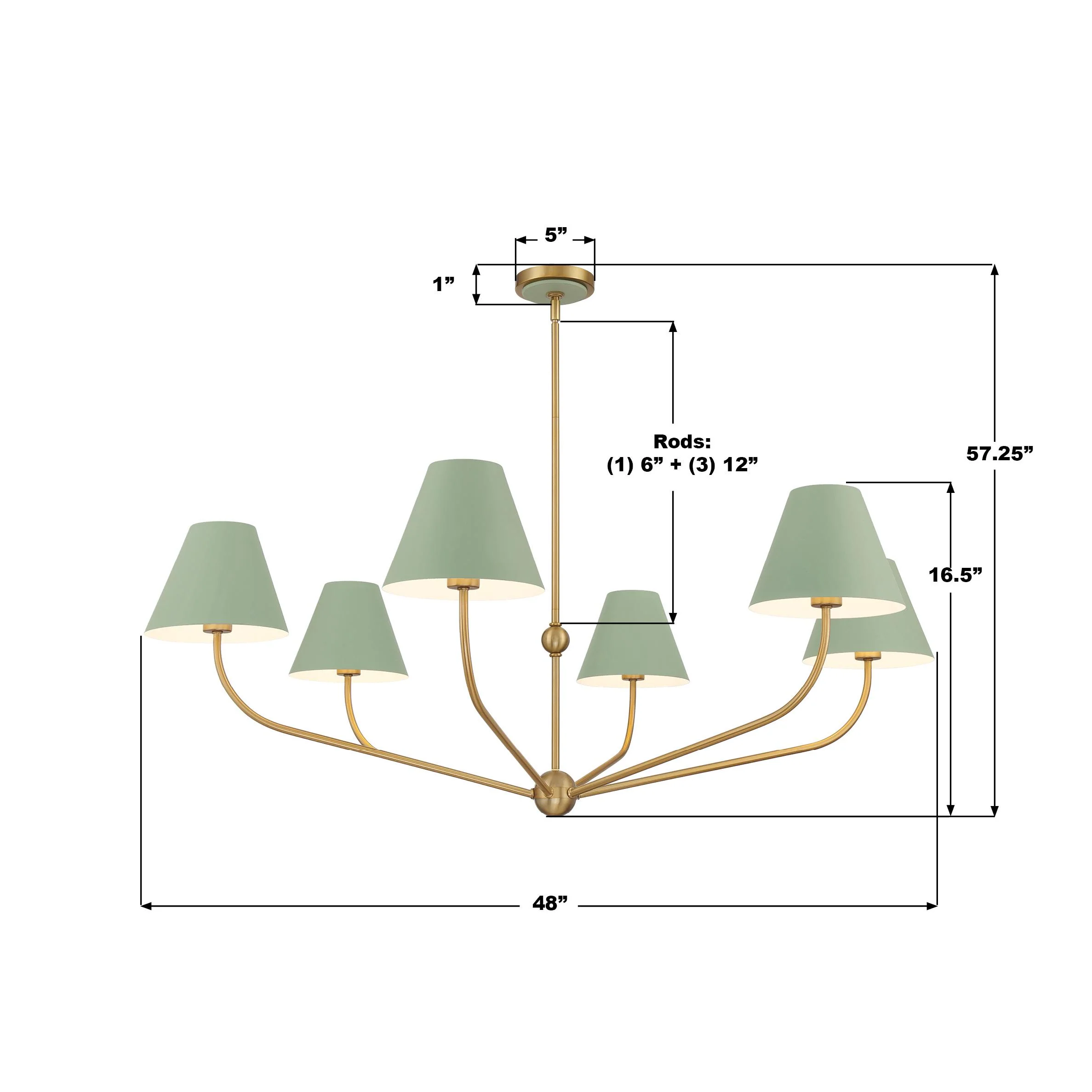 Crystorama Xavier 48'' Vibrant Gold + Green Chandelier - Image 7