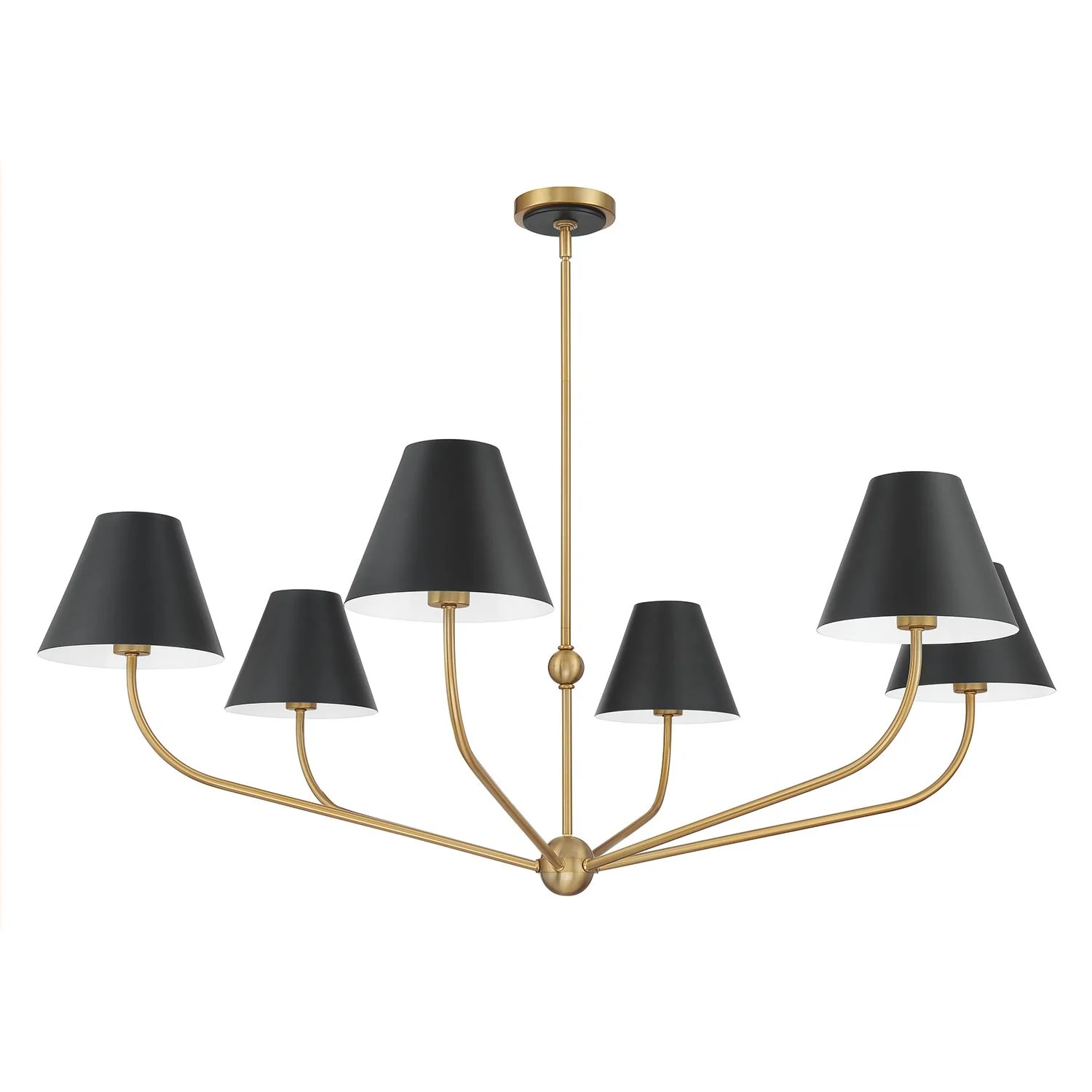 Crystorama Xavier 48'' Vibrant Gold + Matte Black Chandelier - Image 2
