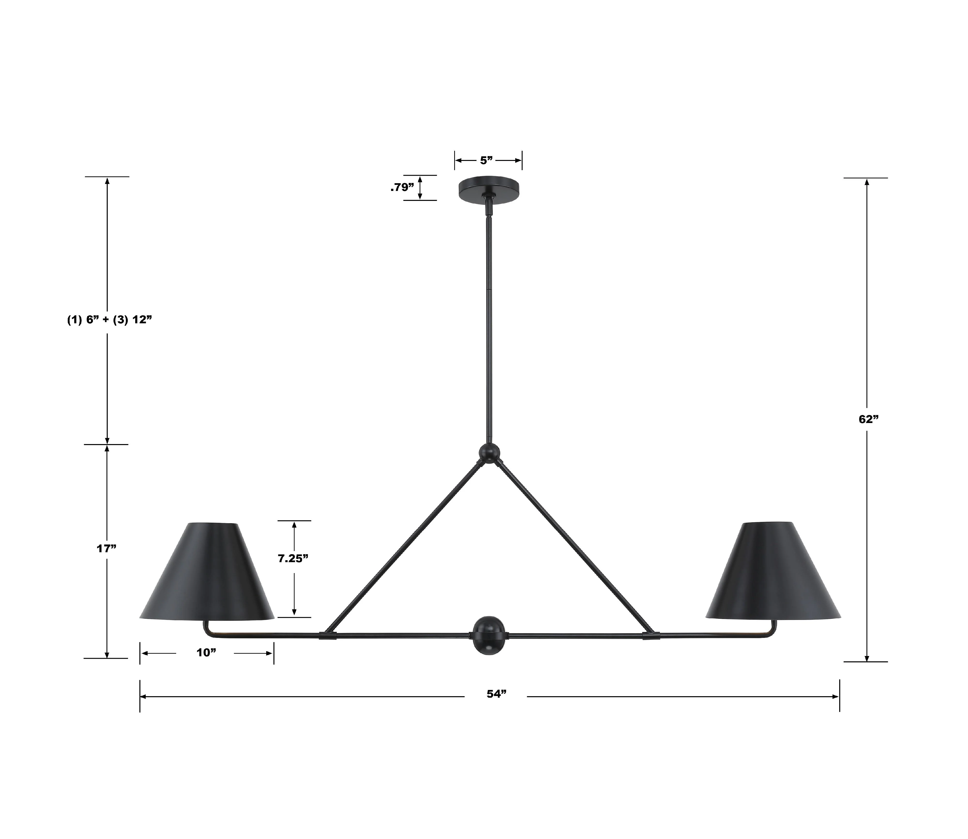 Crystorama Xavier 54'' Matte Black Linear Chandelier - Image 7