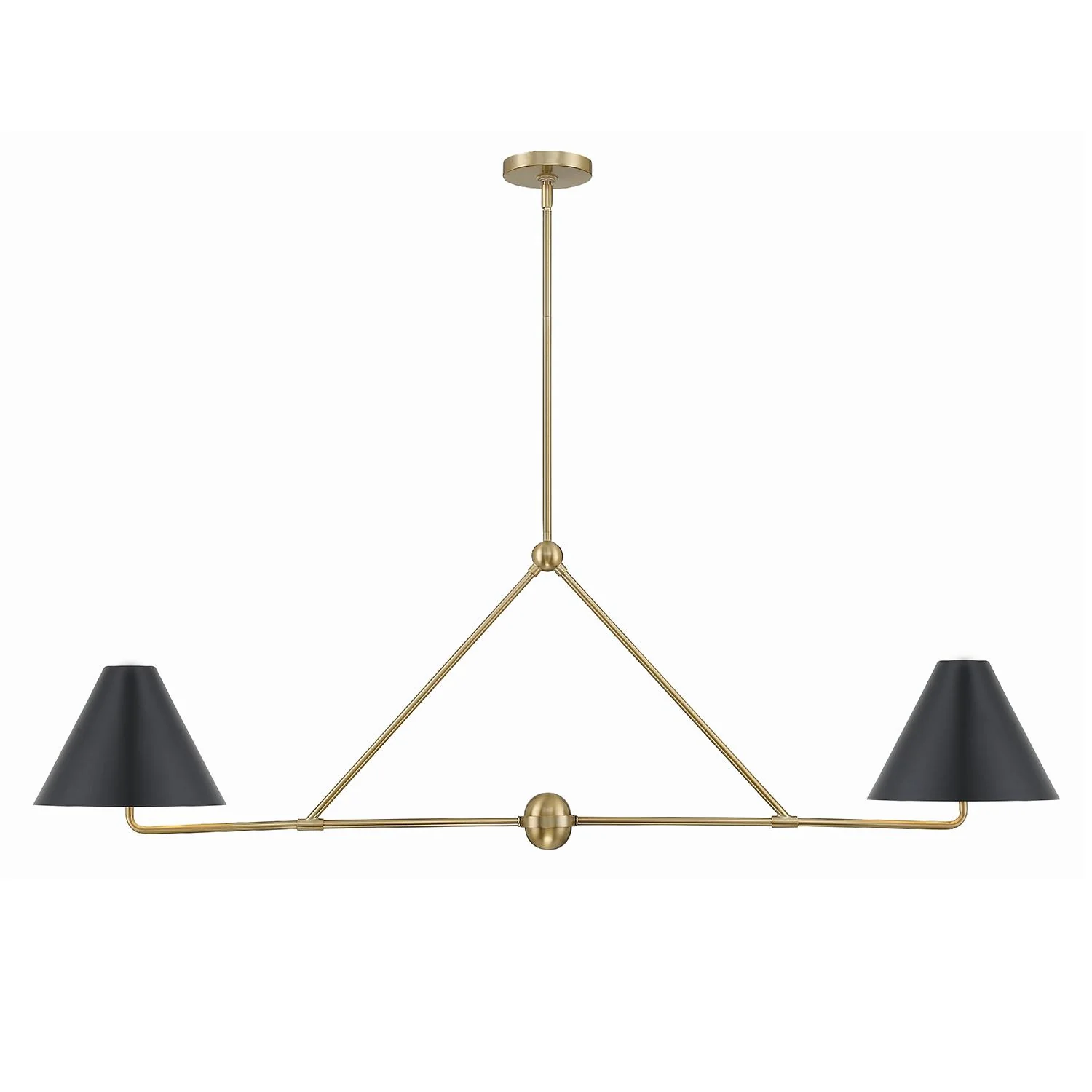 Crystorama Xavier 54'' Vibrant Gold Linear Chandelier