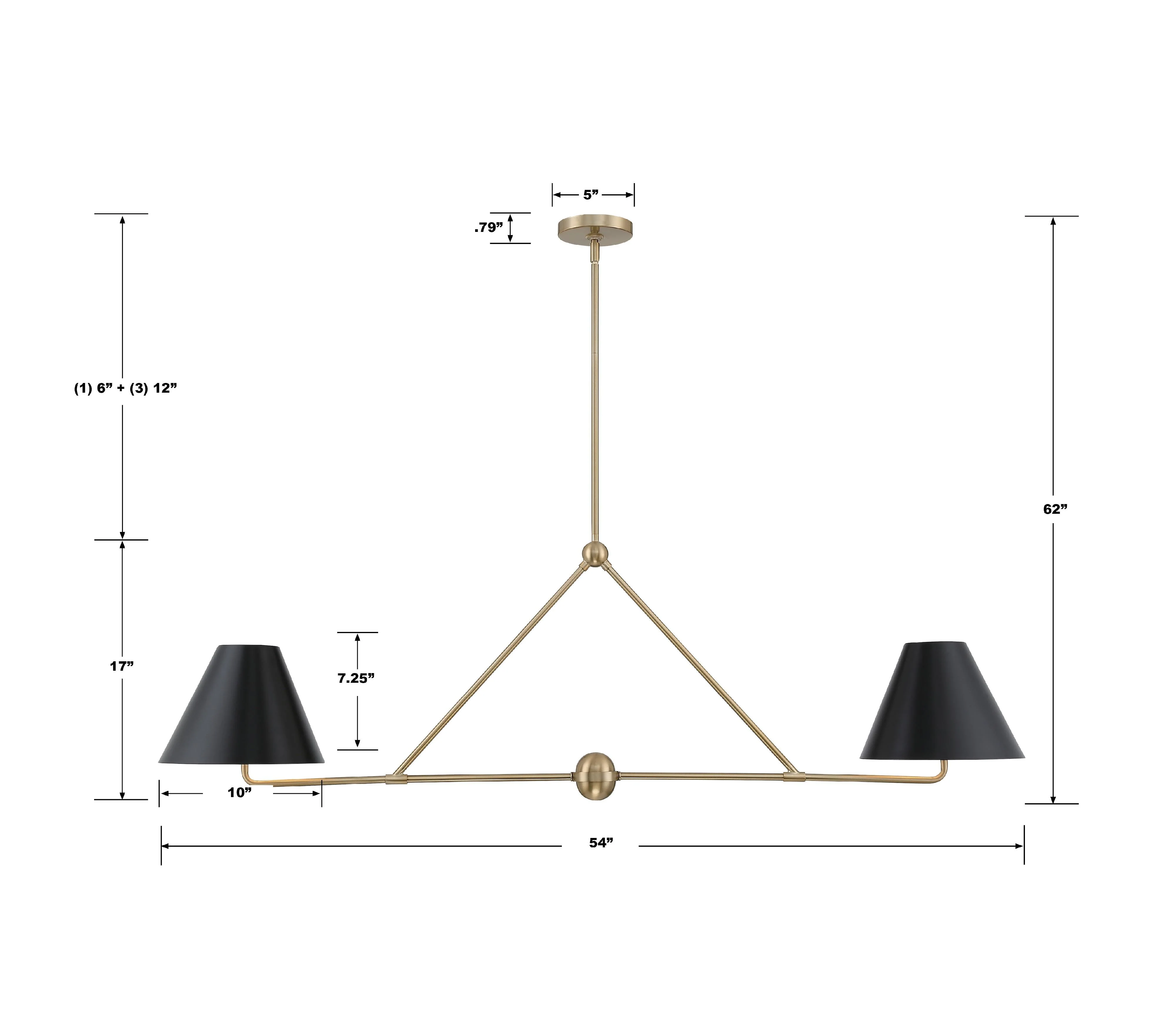 Crystorama Xavier 54'' Vibrant Gold Linear Chandelier - Image 7