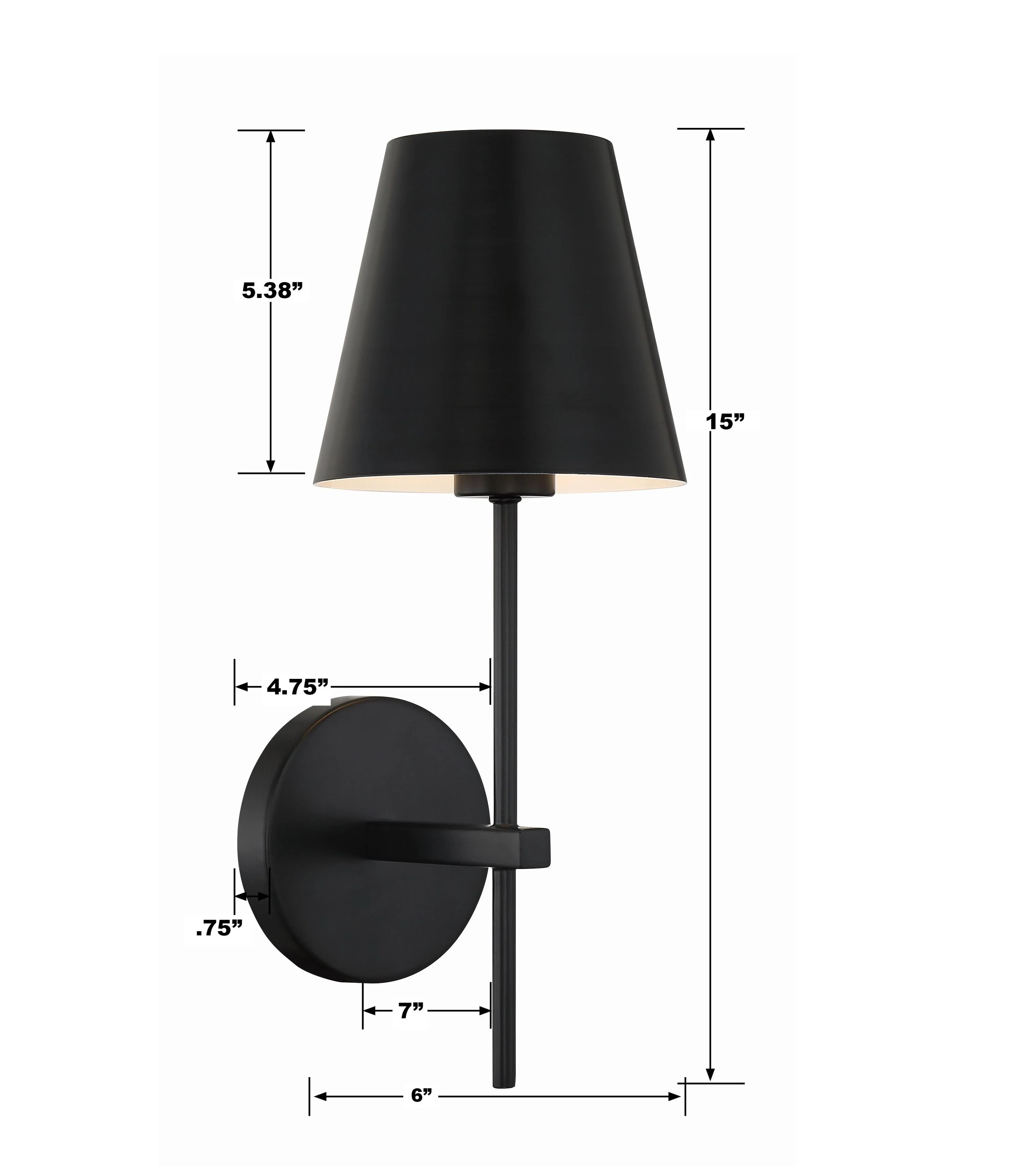 Crystorama Xavier 6'' Matte Black Sconce - Image 7