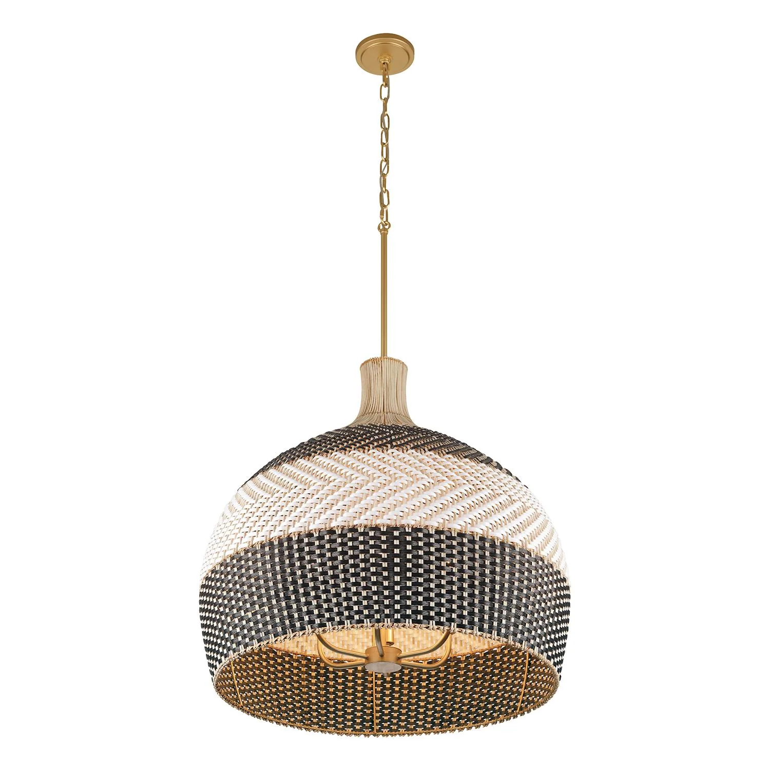 Crystorama Zanzibar 26'' Soft Gold + Matte Black Pendant - Image 4
