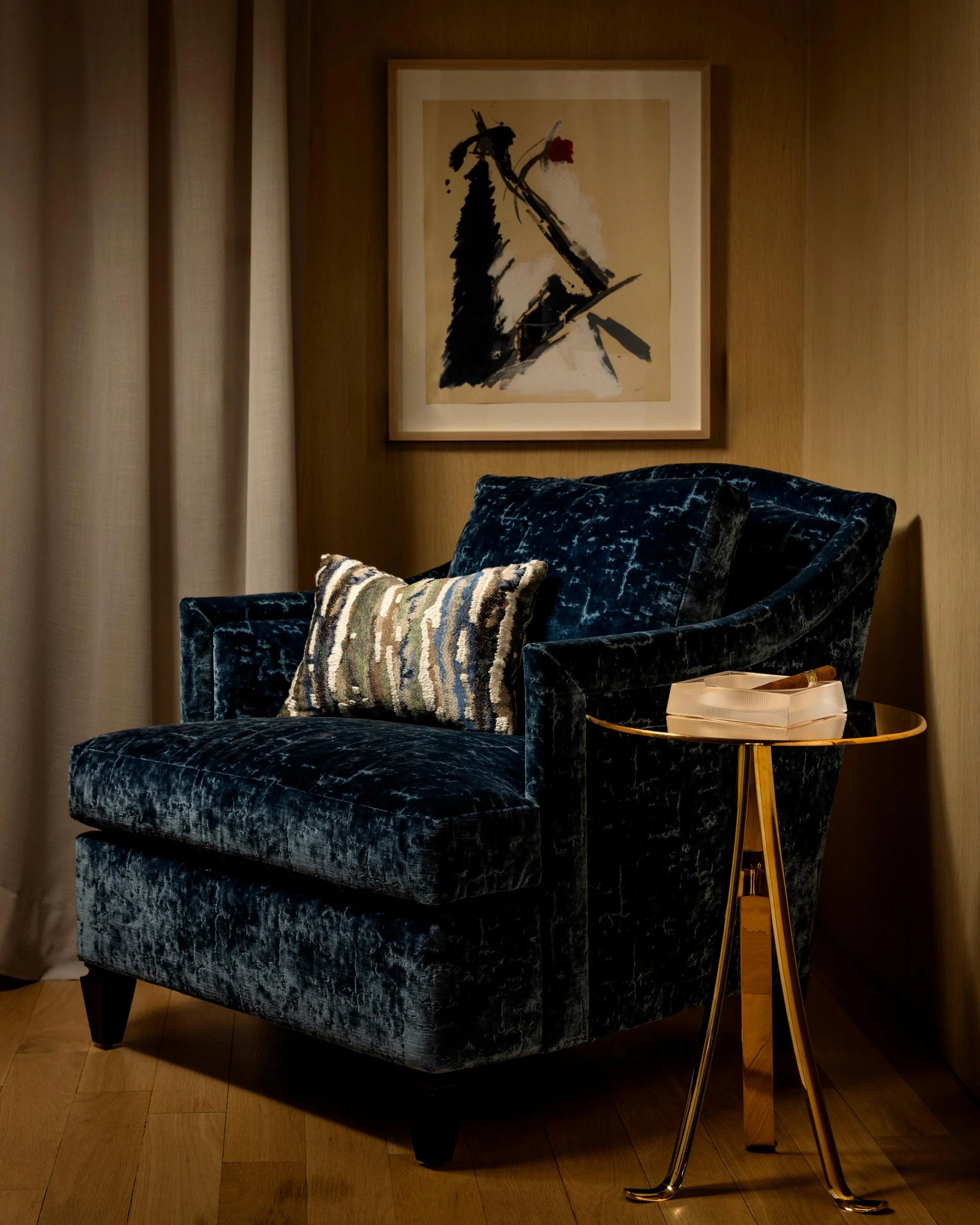 Donghia Bark Blue Drapery Fabric - Image 3