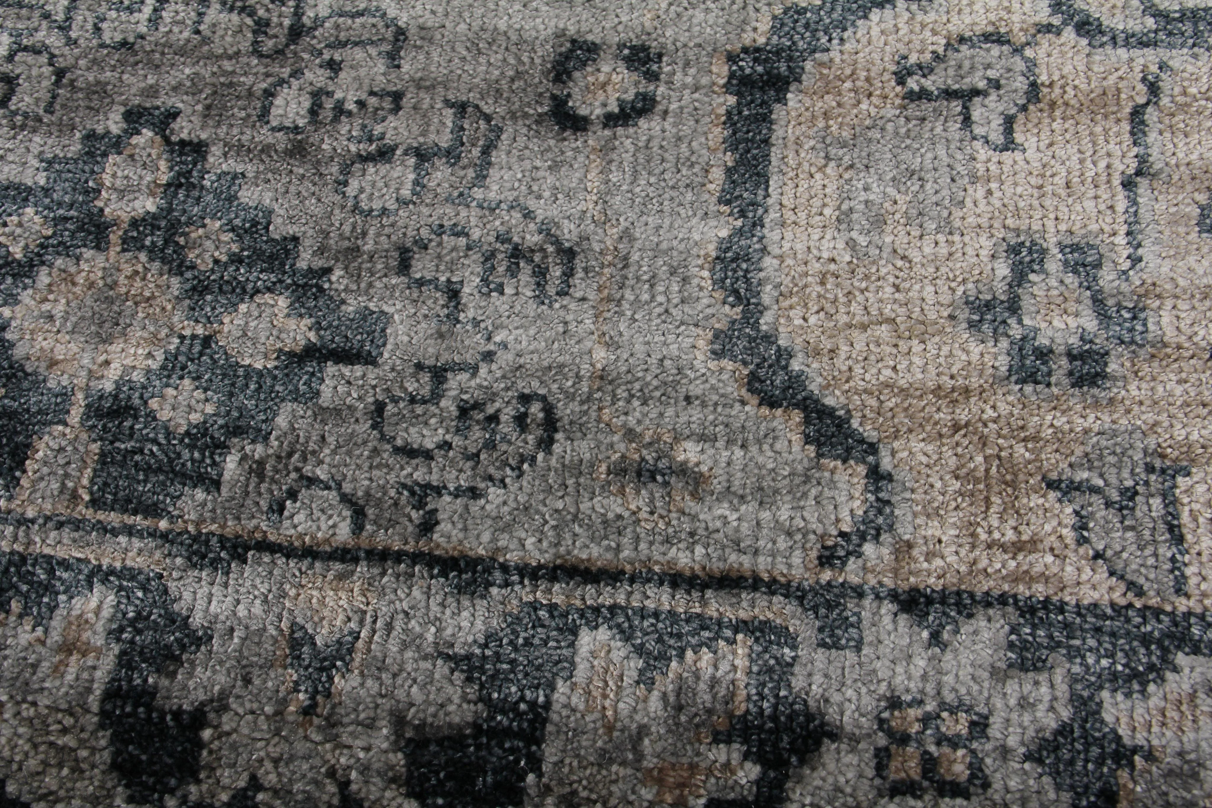 Exquisite Rugs Antique Weave Bamboo Hand Knotted Bamboo Silk In 3483 Blue/Gray 10' X 8' Area Rug - Image 2