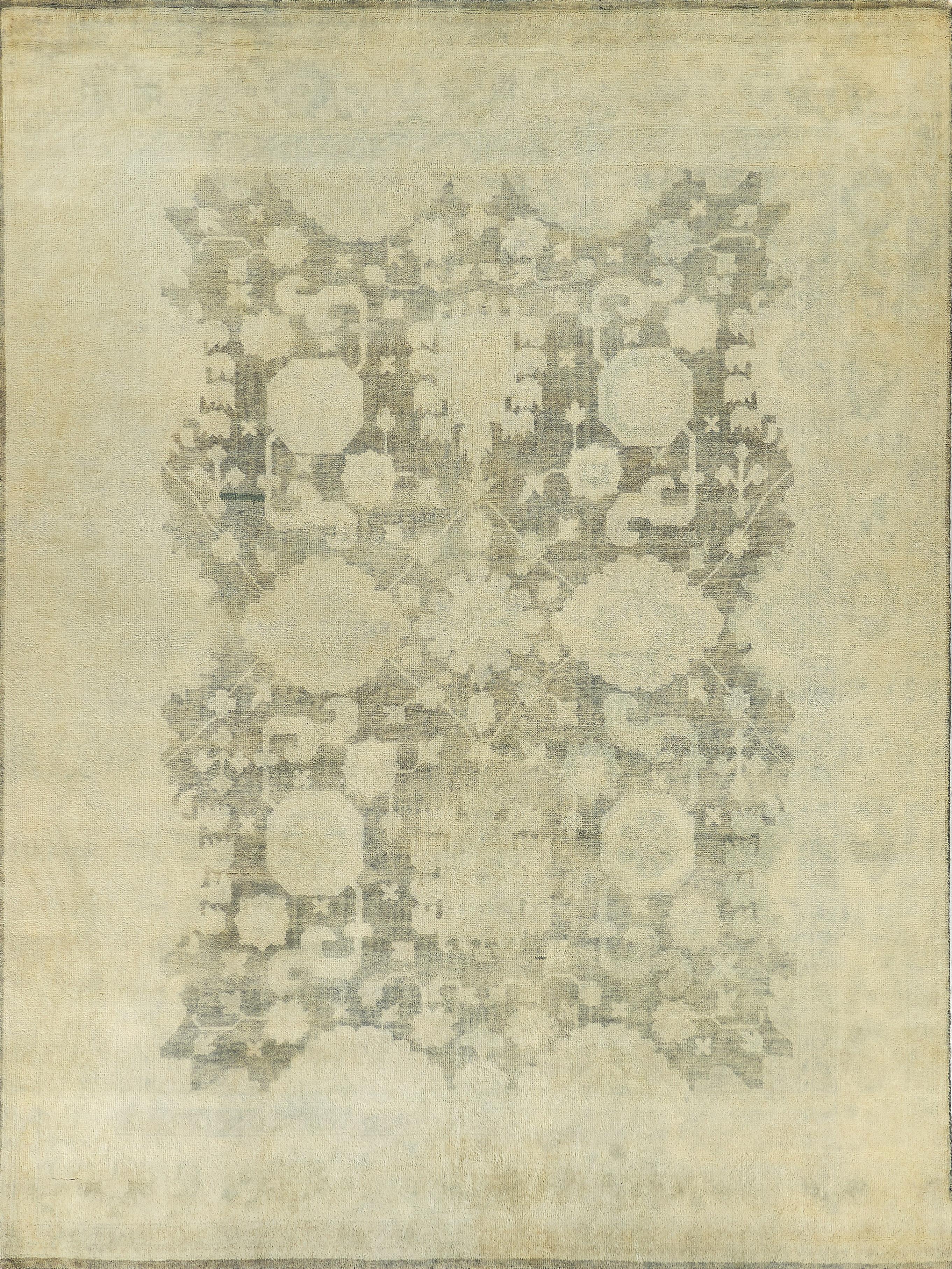 Exquisite Rugs Antique Weave Oushak Hand Knotted New Zealand Wool In 3381 Olive/Multi 14' X 10' Area Rug