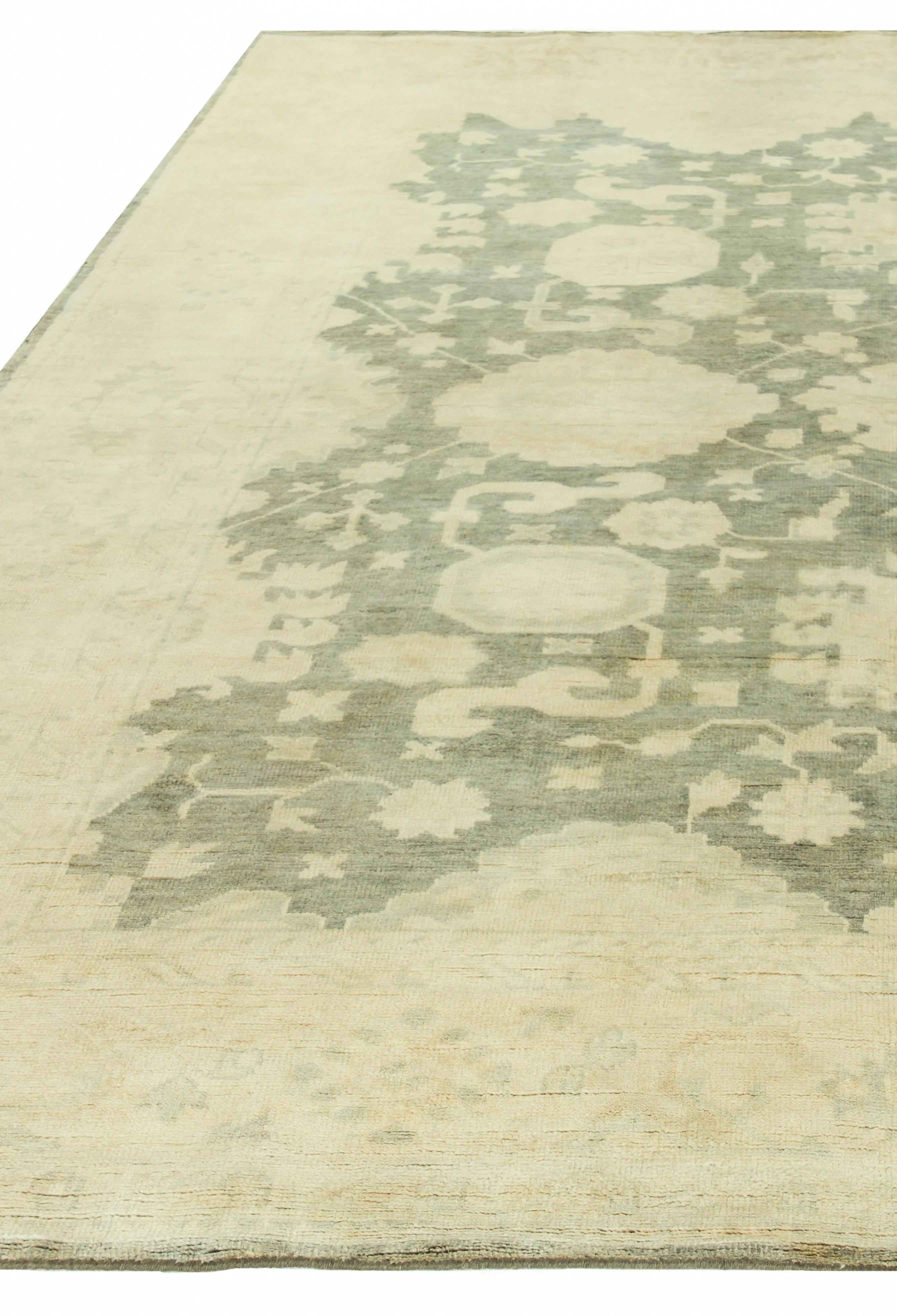 Exquisite Rugs Antique Weave Oushak Hand Knotted New Zealand Wool In 3381 Olive/Multi 14' X 10' Area Rug - Image 4