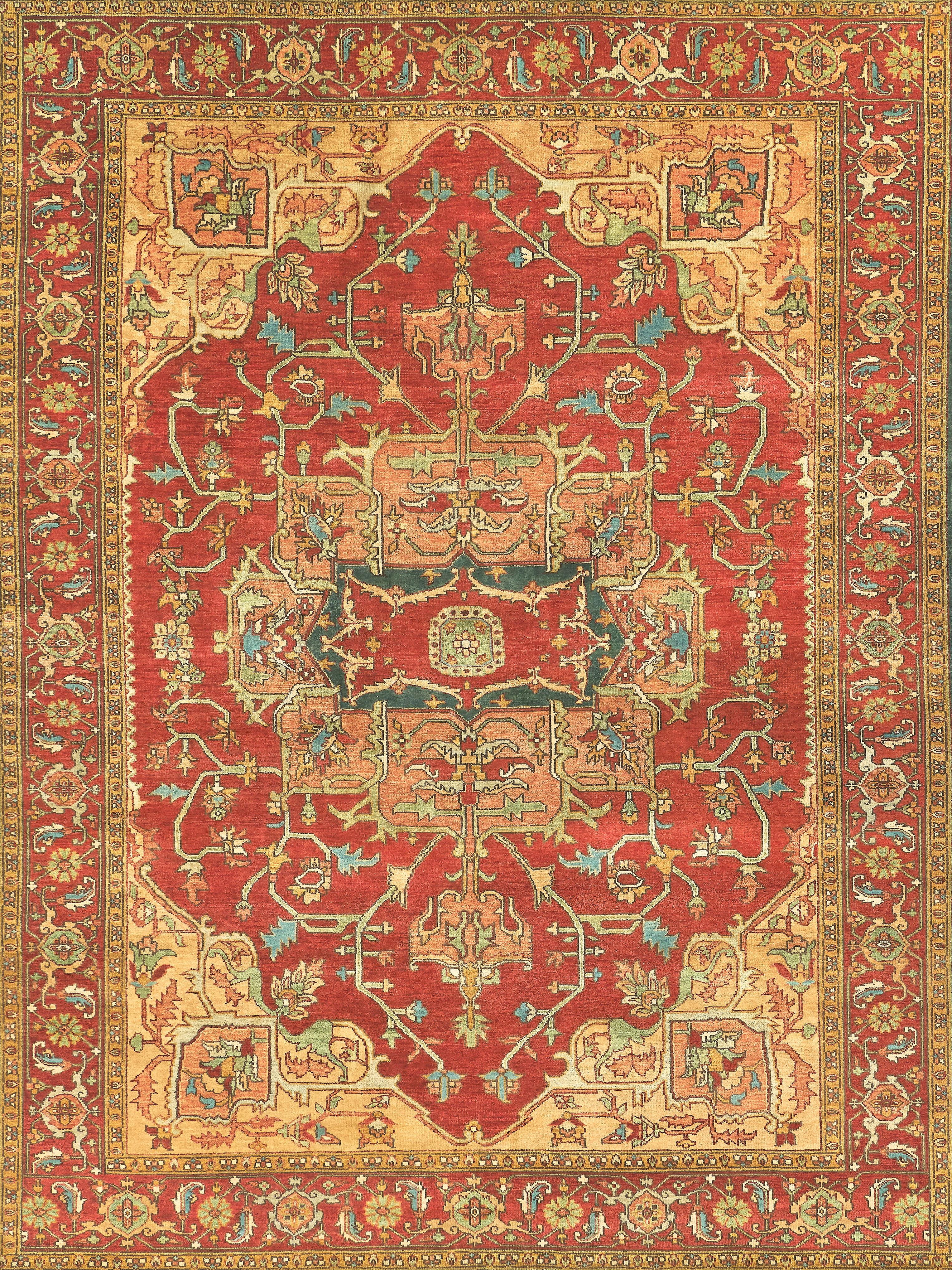 Exquisite Rugs Antique Weave Serapi Hand Knotted New Zealand Wool In 8144 Rust/Gold 20' X 15' Area Rug