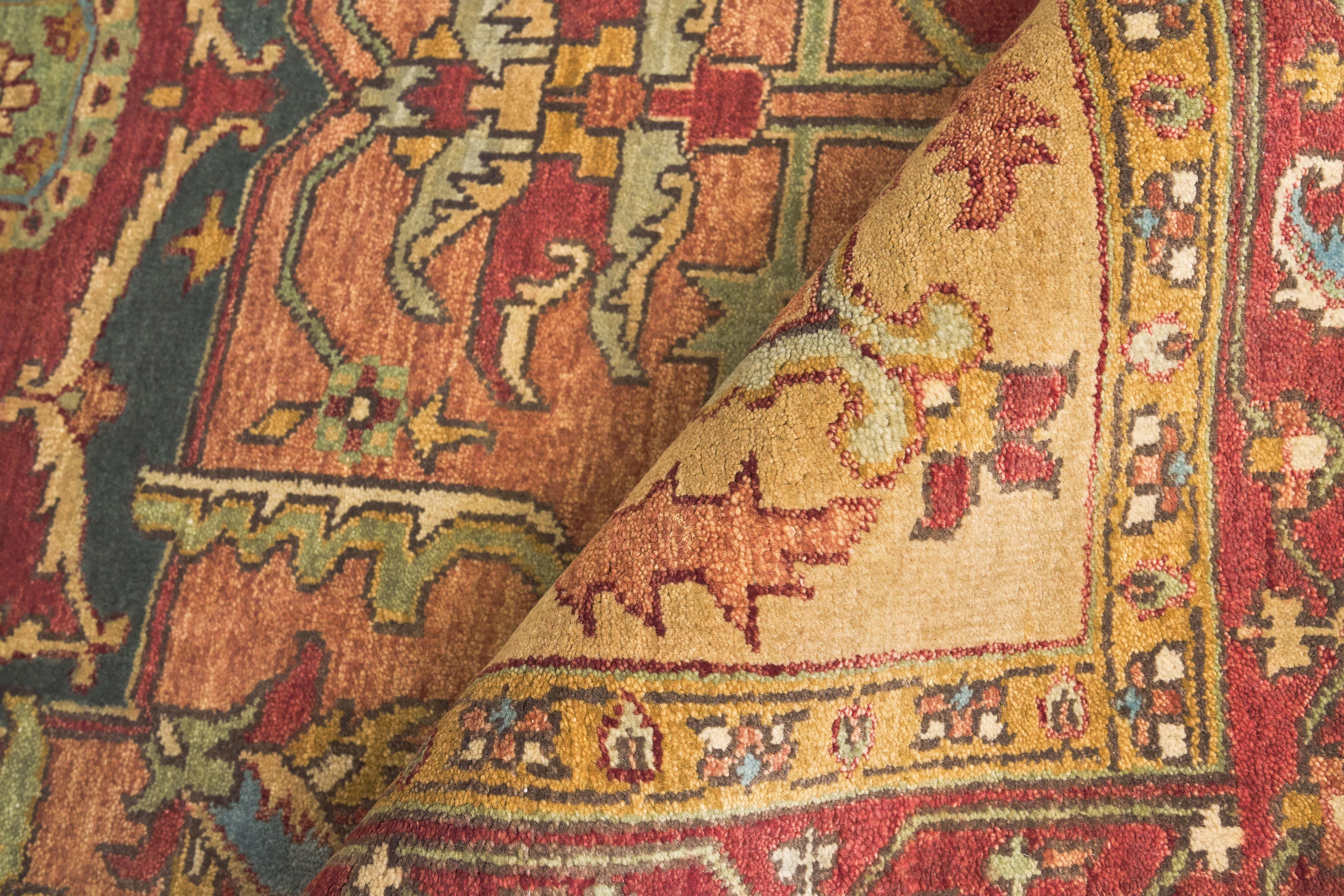 Exquisite Rugs Antique Weave Serapi Hand Knotted New Zealand Wool In 8144 Rust/Gold 20' X 15' Area Rug - Image 2