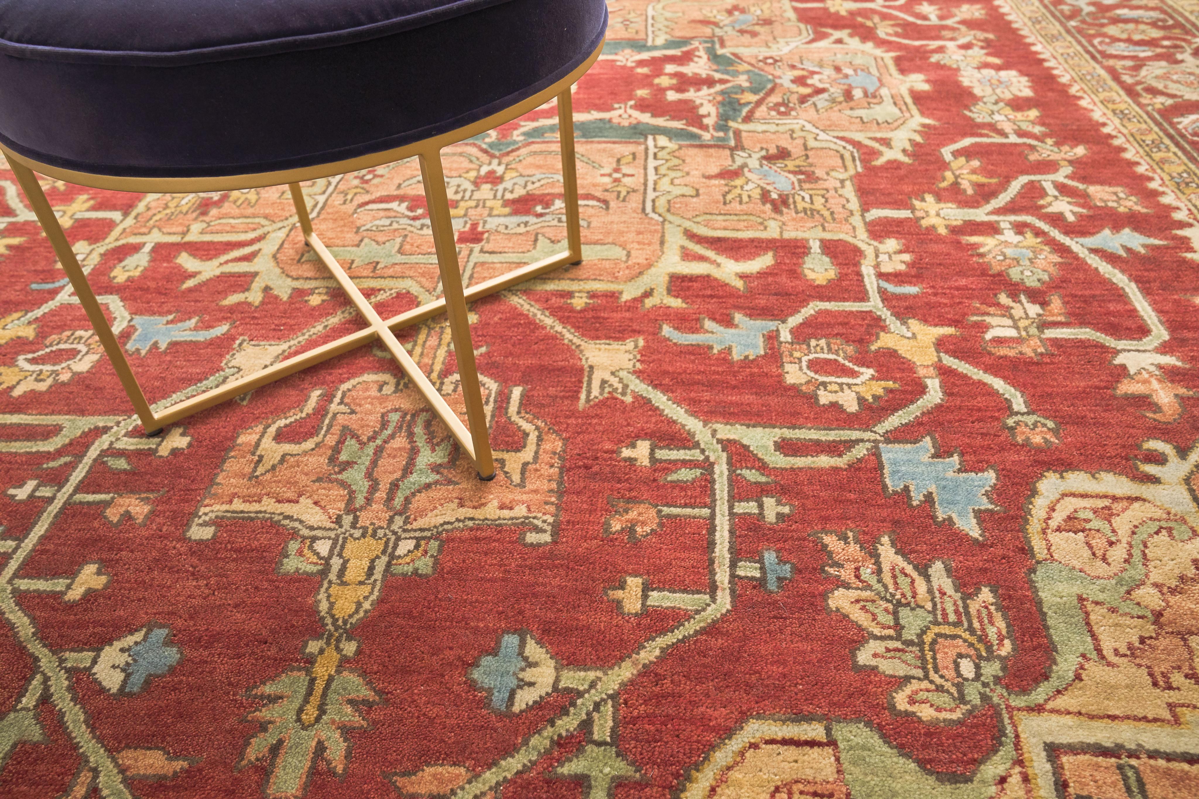 Exquisite Rugs Antique Weave Serapi Hand Knotted New Zealand Wool In 8144 Rust/Gold 20' X 15' Area Rug - Image 7