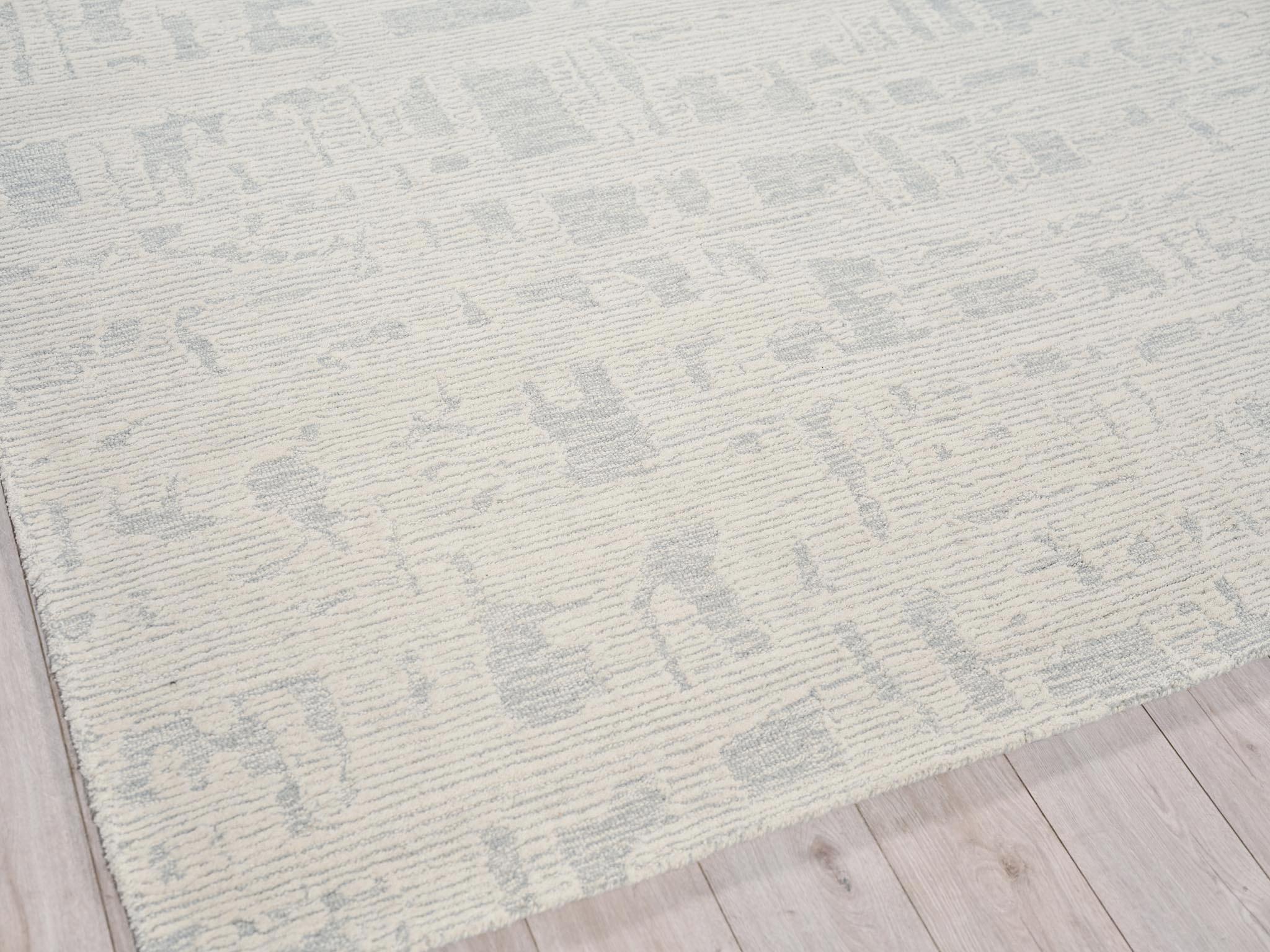 Exquisite Rugs Aspen Handmade Hand-Tufted New Zealand Wool On Canvas 6825 Blue/Ivory 6' X 4' Area Rug - Image 3