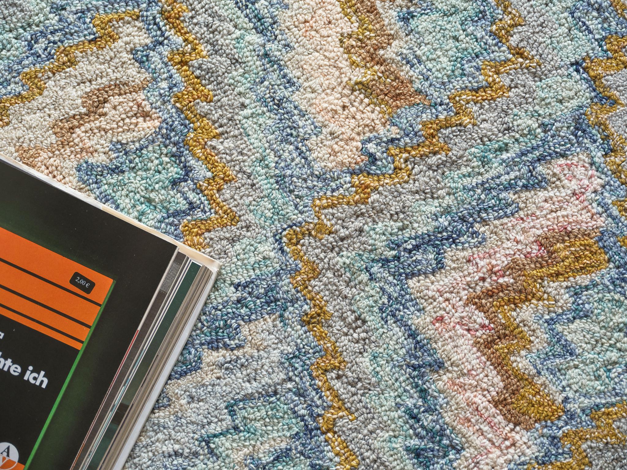 Exquisite Rugs Bargello 6814 Light Blue/Multi New Zealand Wool Hand-Tufted 12' X 9' Area Rug - Image 8