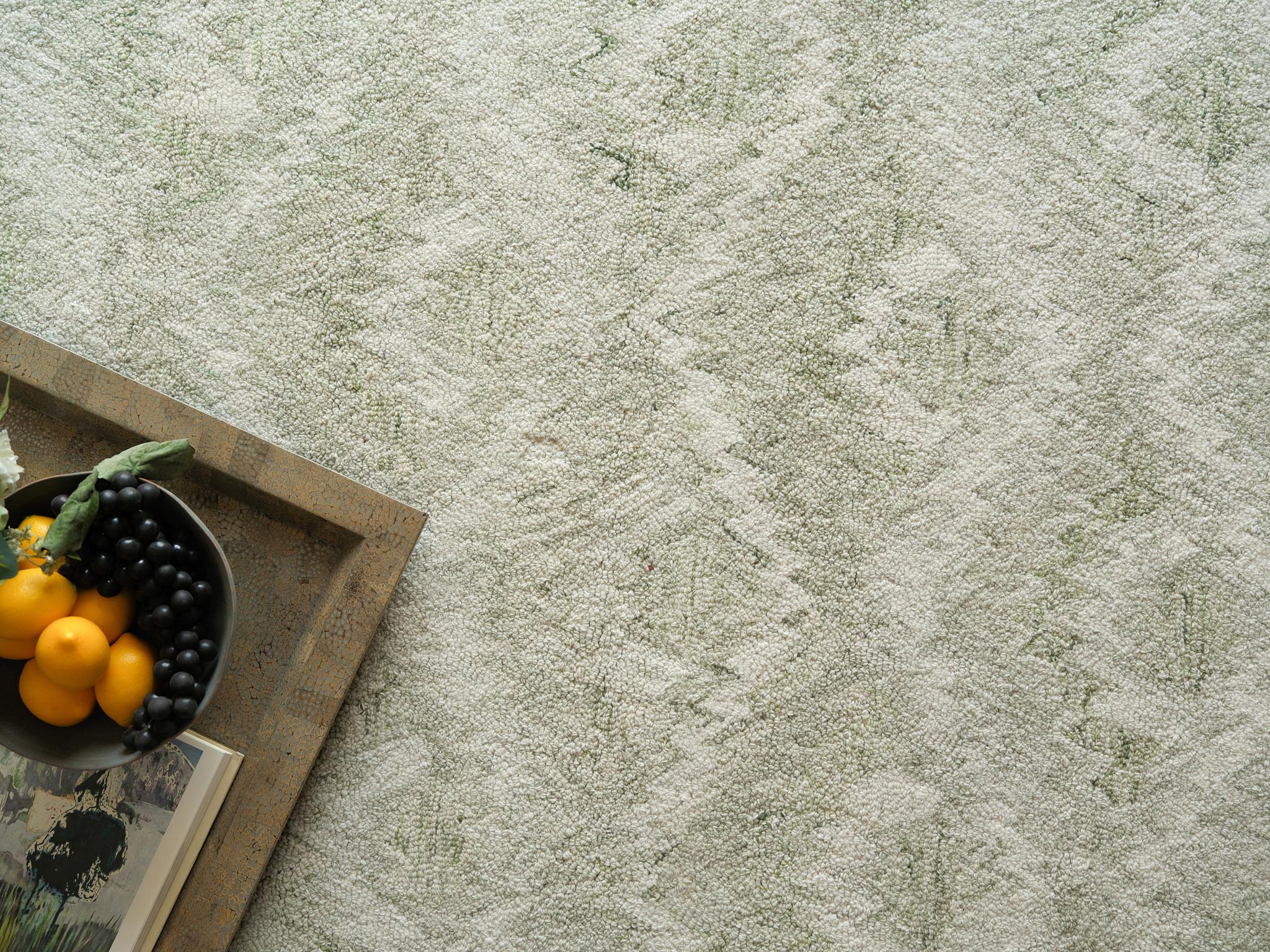 Exquisite Rugs Bargello 6817 Light Green New Zealand Wool Hand-Tufted 8' X 5' Area Rug - Image 6