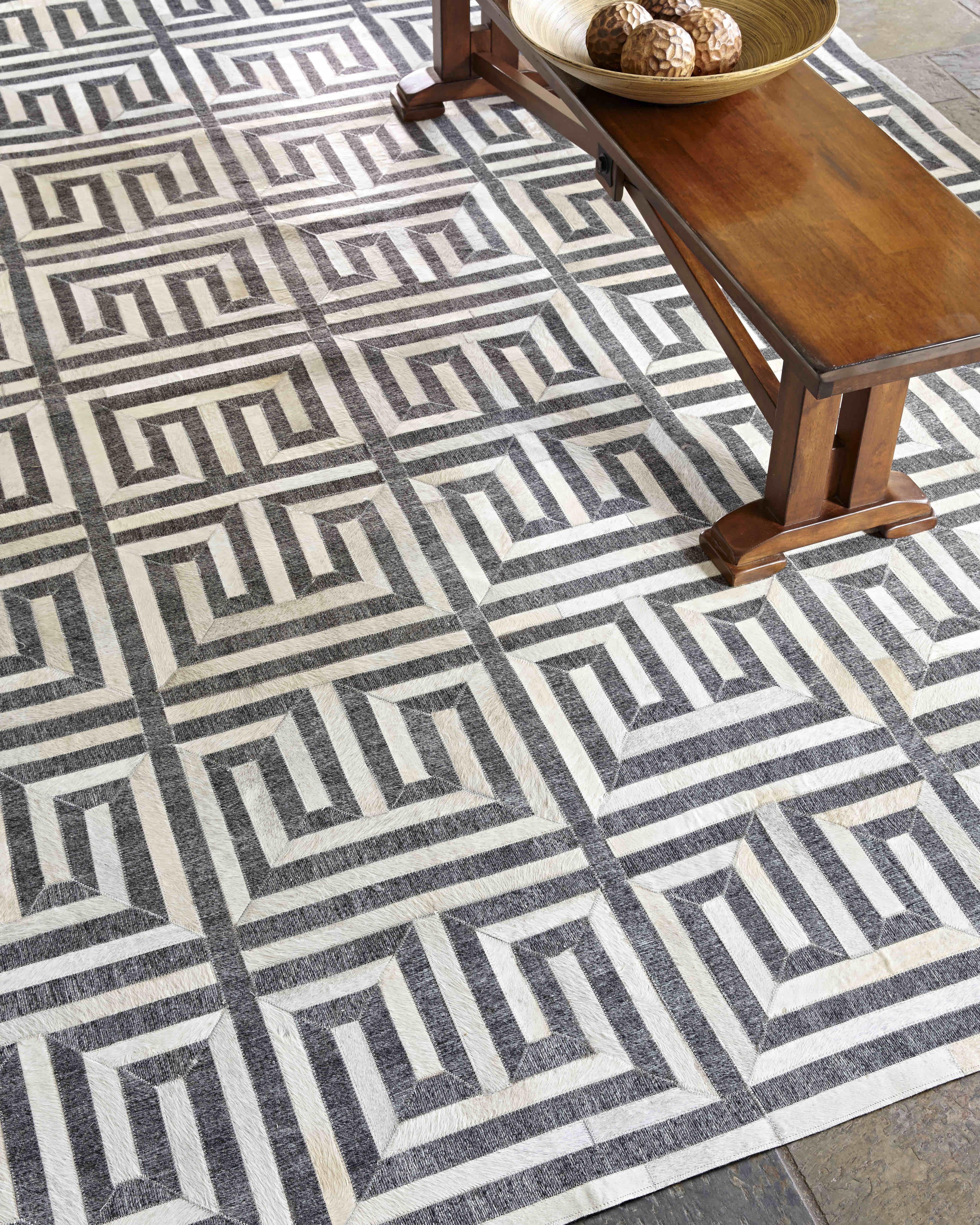 Exquisite Rugs Berlin Hand Tufted Leather/Viscose In 3455 Charcoal/Ivory 17.5' X 13.5' Area Rug - Image 2