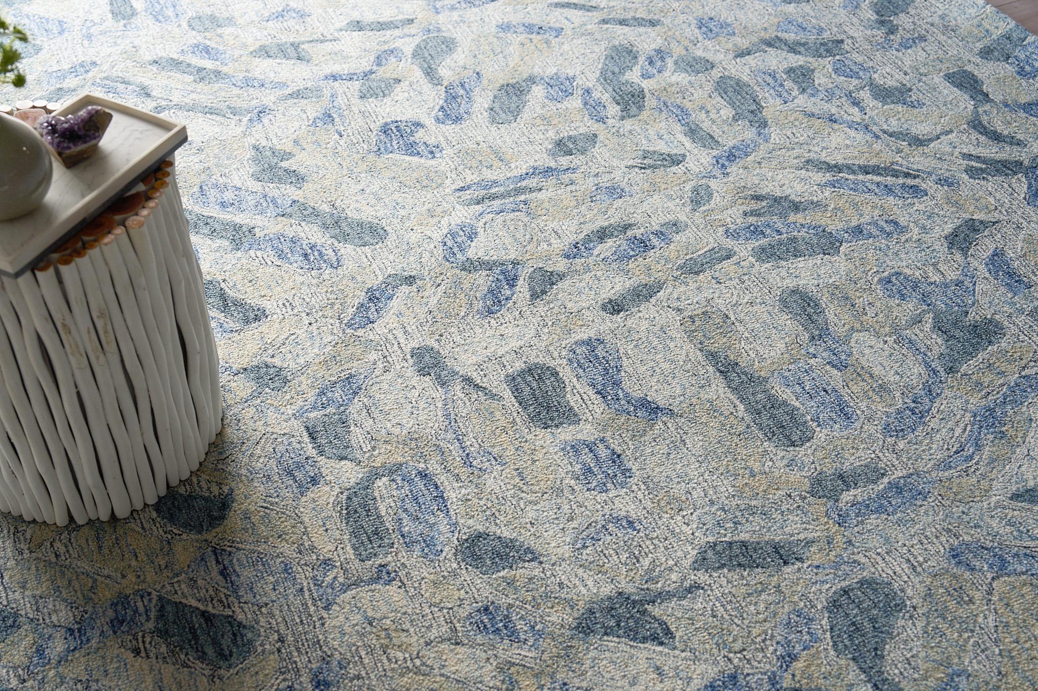 Exquisite Rugs Botanica 6808 Blue/Ivory/Multi New Zealand Wool Hand-Tufted 10' X 8' Area Rug - Image 6